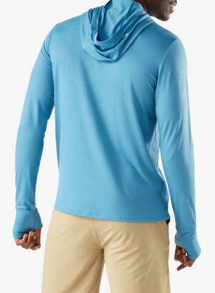 Mikina s kapucí Smartwool Merino Sun Hoodie - mineral blue