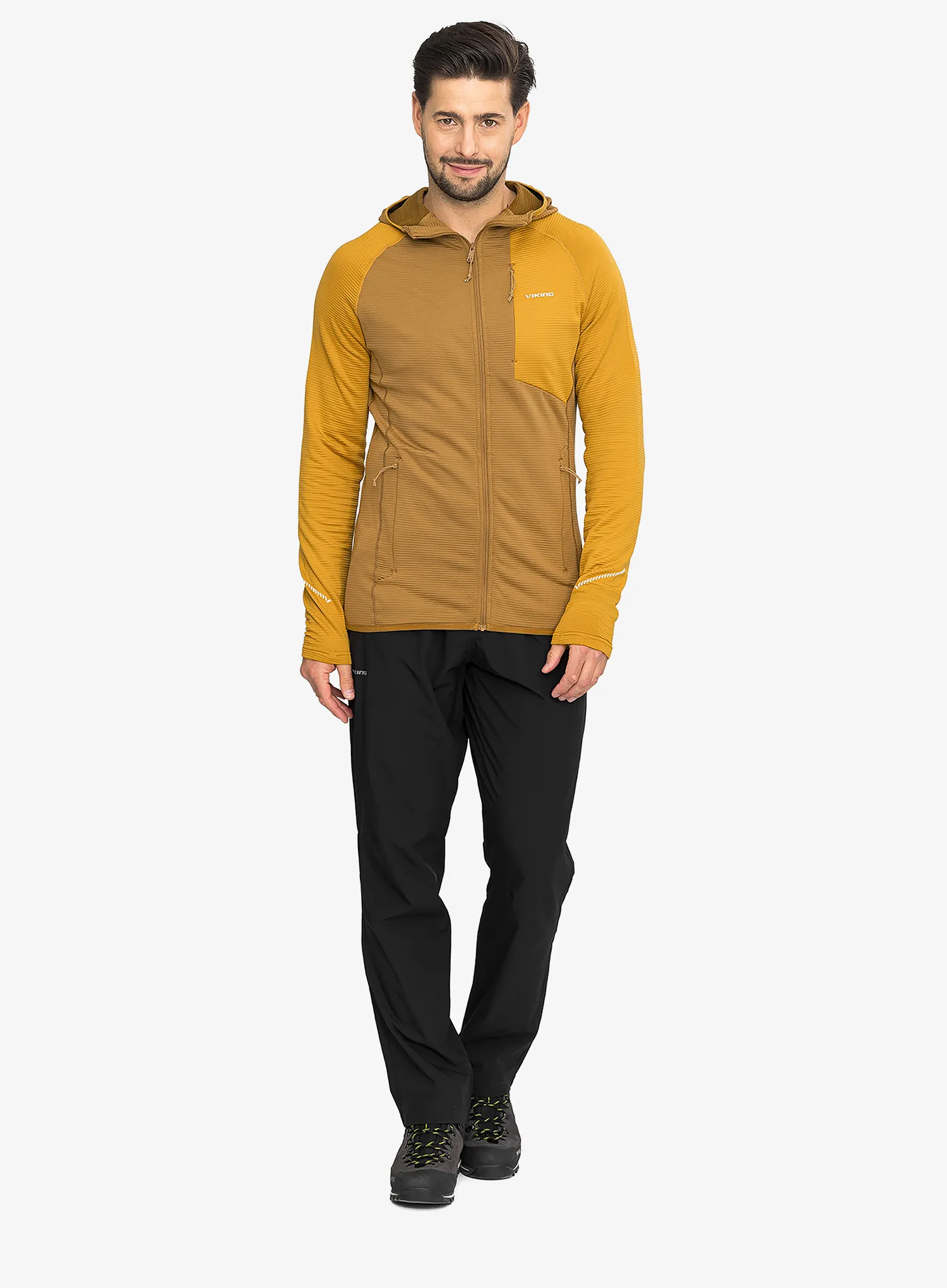 Mikina s kapucí Viking Birger Hoodie - light brown/yellow