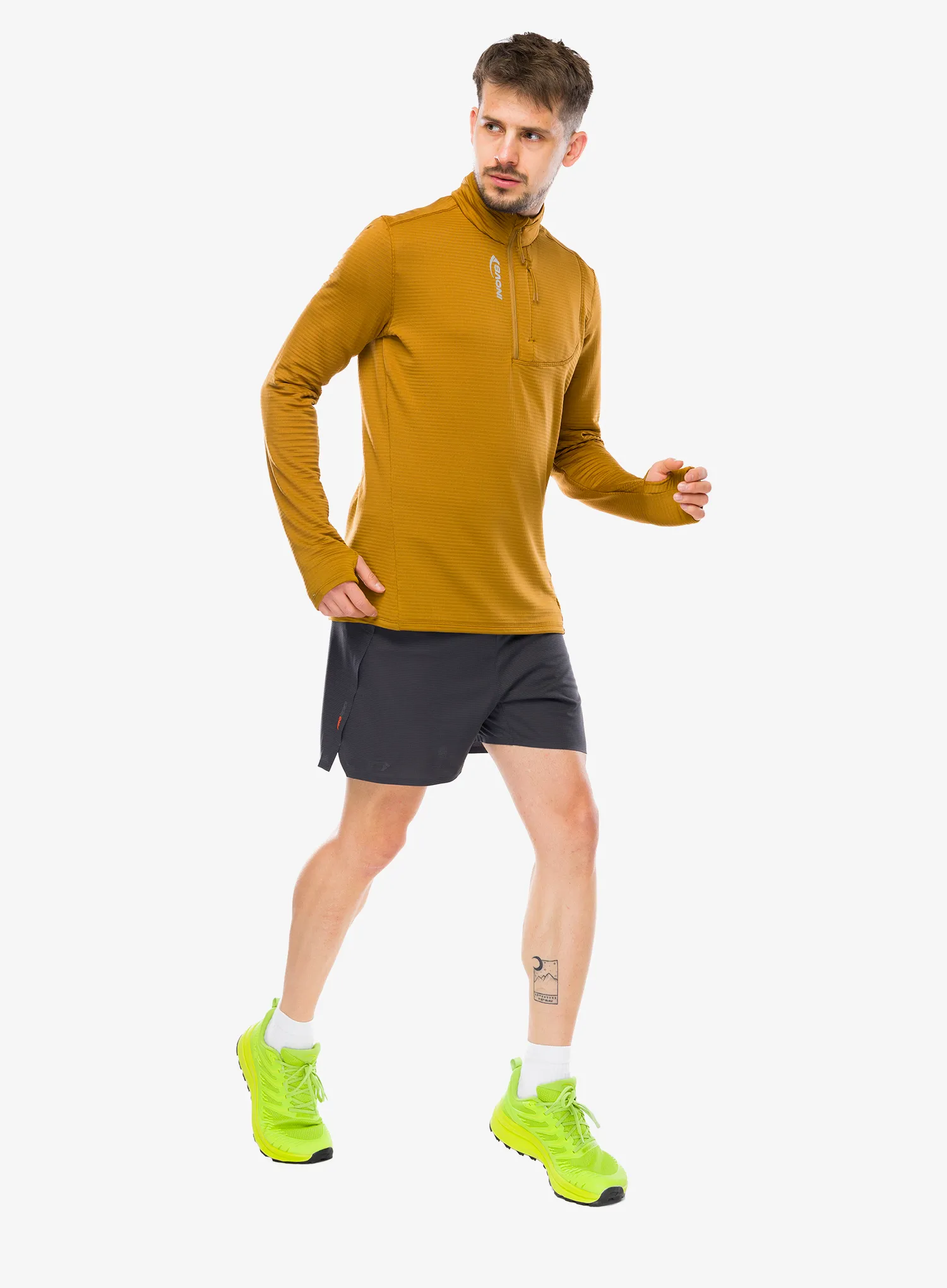 Mikina se zipem Inov-8 Adventure Mid Half Zip - brown