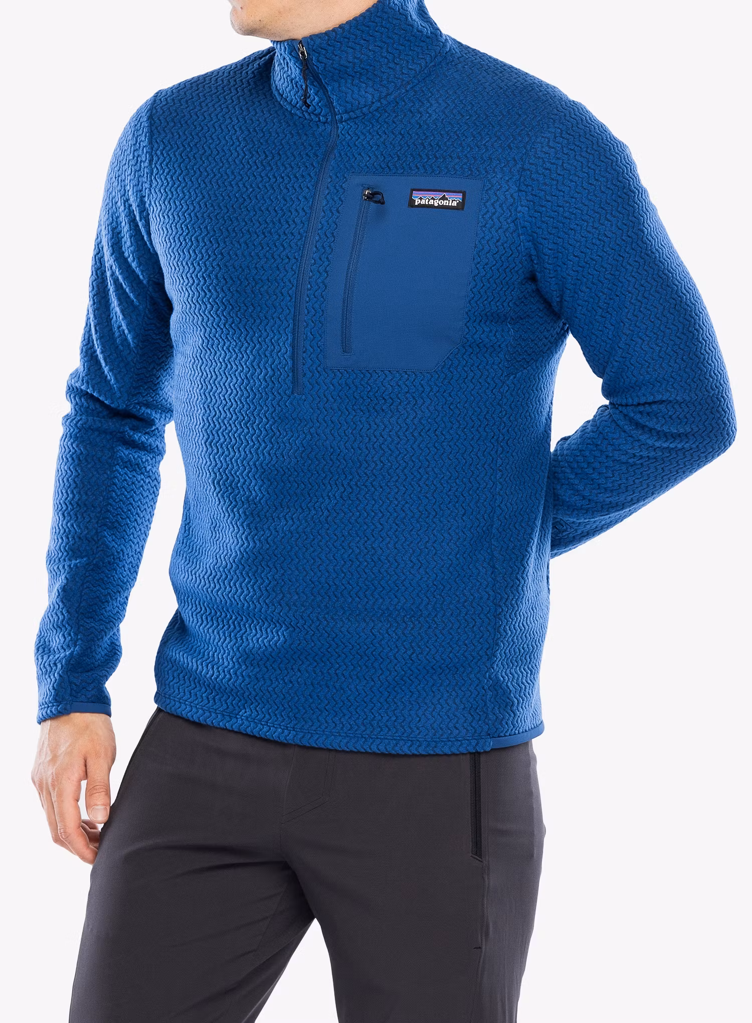 Mikina se zipem Patagonia R1 Air Zip Neck - clement blue