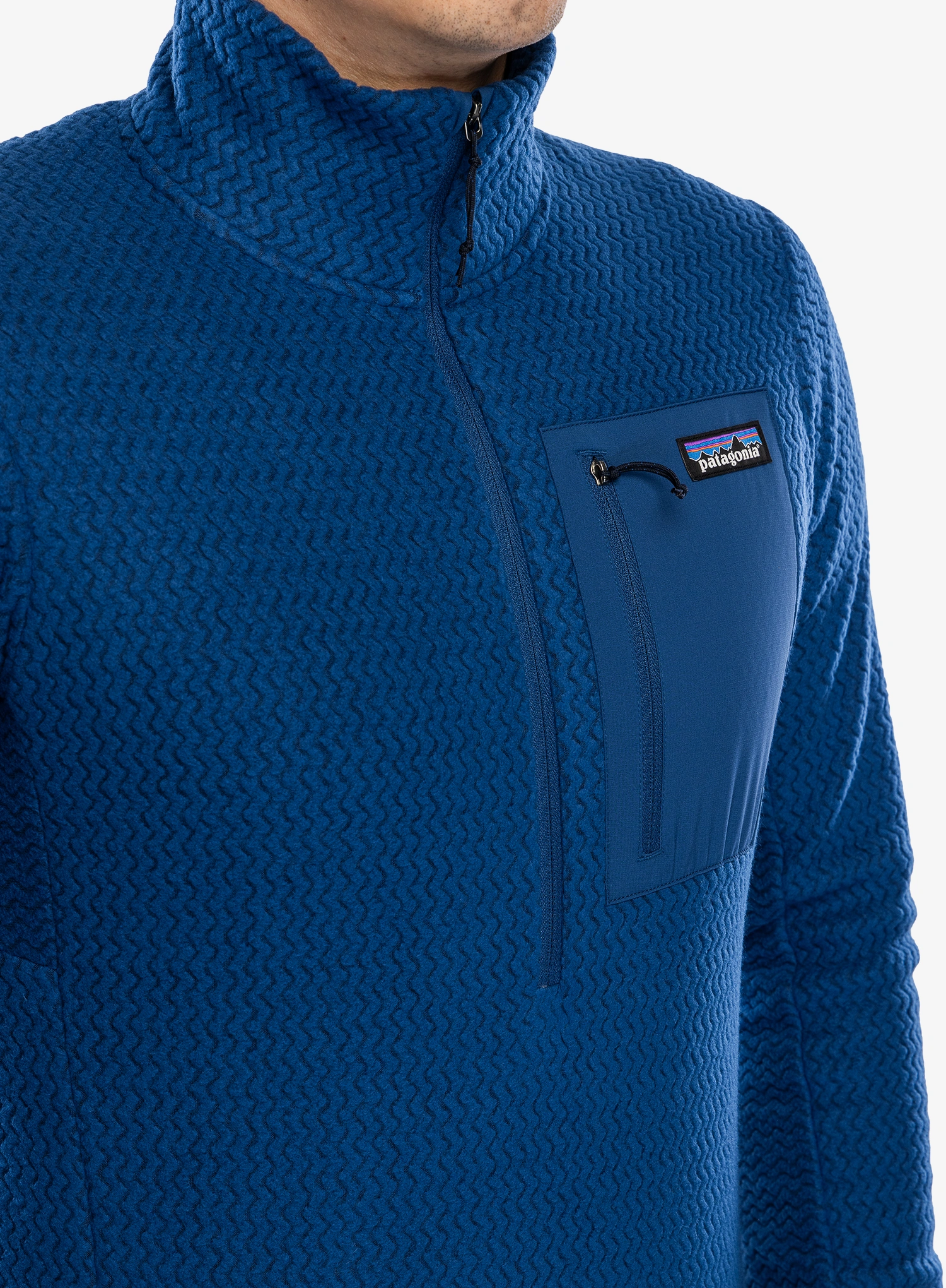 Mikina se zipem Patagonia R1 Air Zip Neck - clement blue