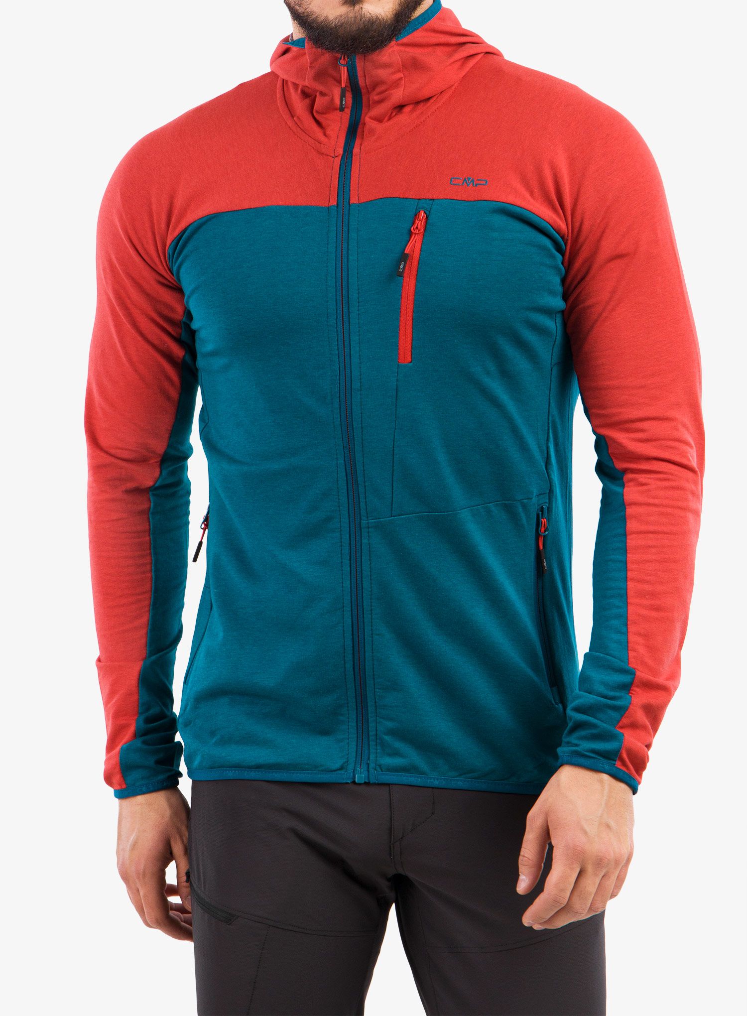 Mikina CMP Magneto Fix Hood Hybrid Jacket Light French Terry - d.lake