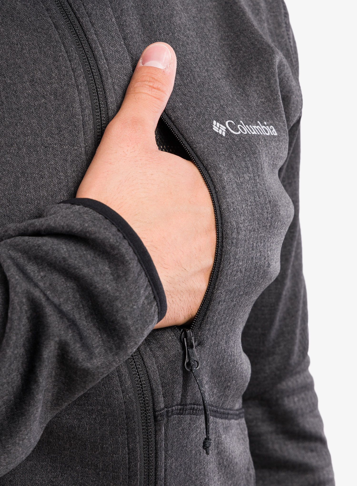 Fleecová mikina Columbia Park View Fleece Full ZIp Hoodie - black heat.