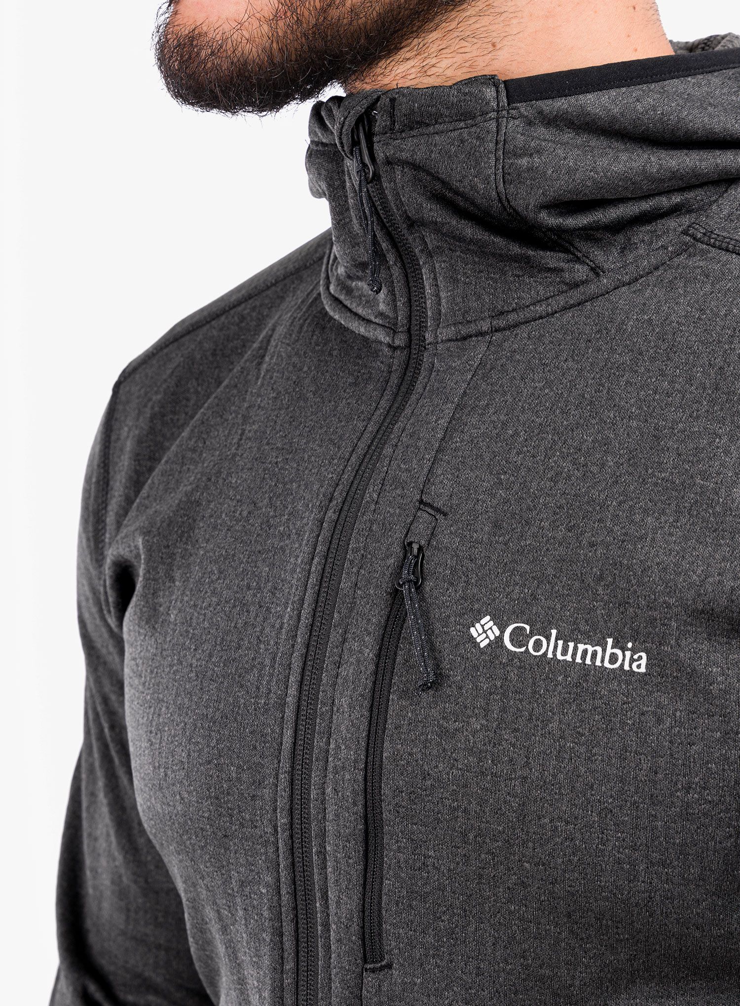 Fleecová mikina Columbia Park View Fleece Full ZIp Hoodie - black heat.