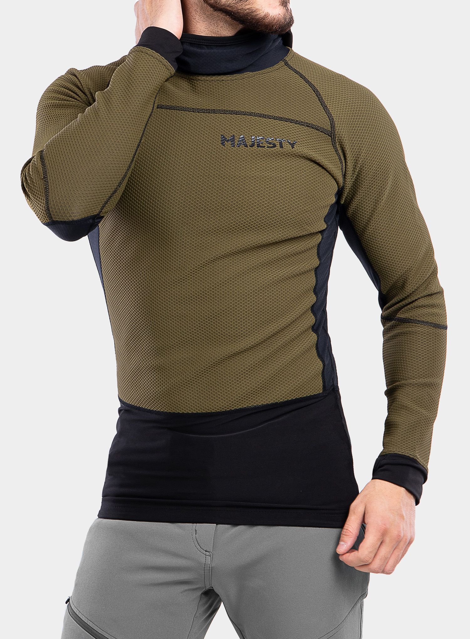 Mikina Majesty Heatshield - army green/black