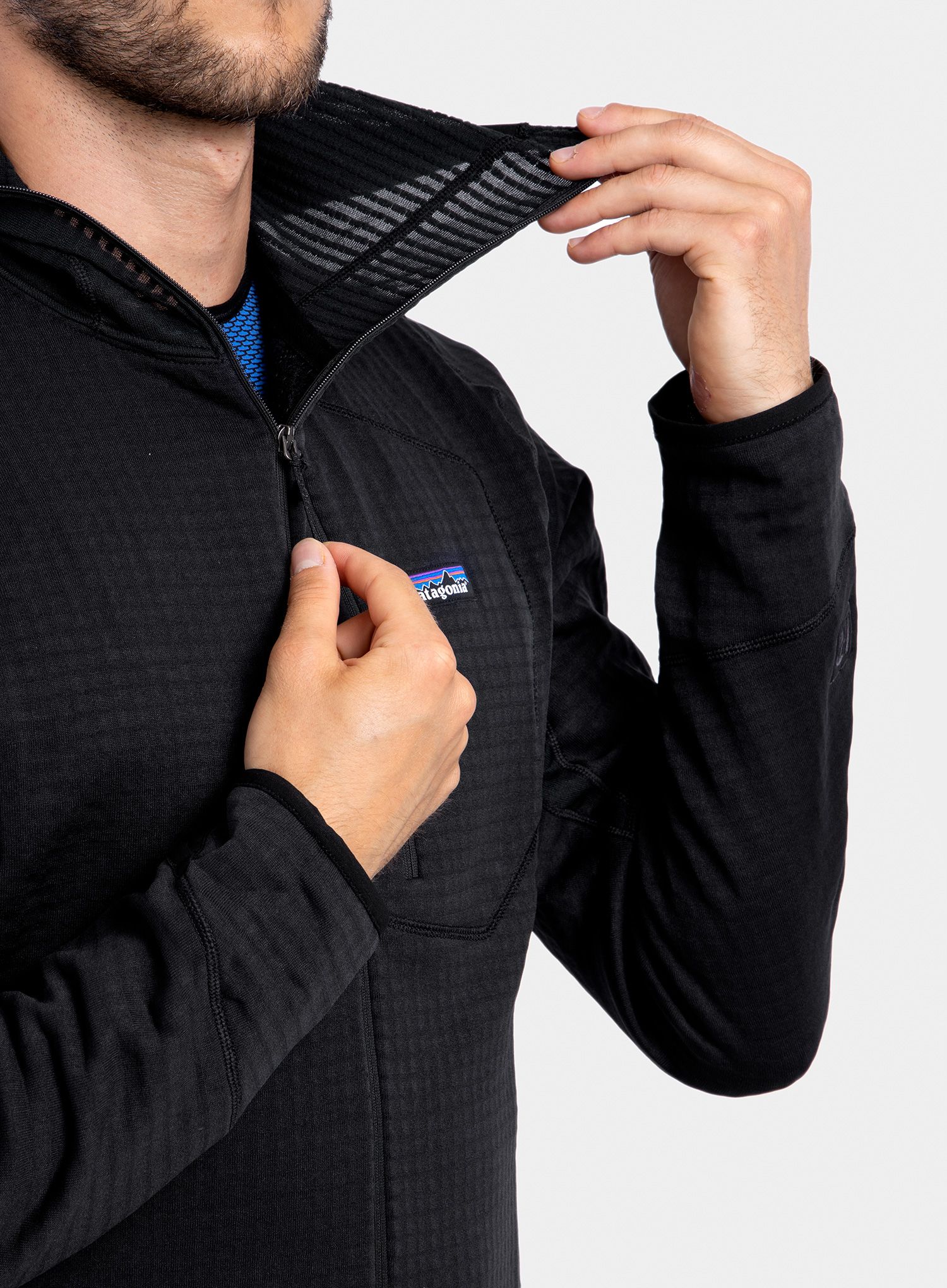 Lezecká mikina Patagonia R1 Pullover Hoody - black
