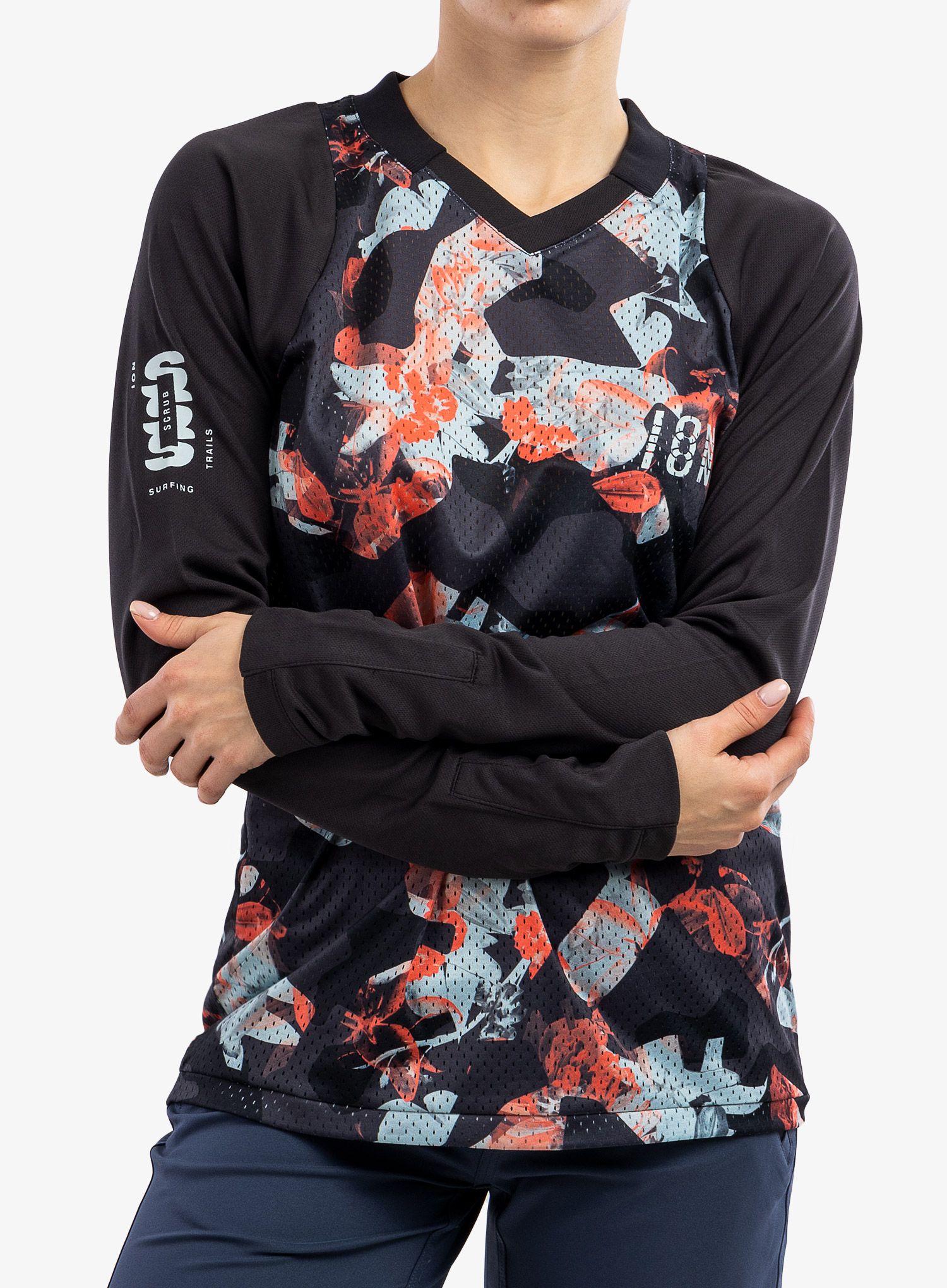 Dámská mikina na kolo ION Scrub LS - black