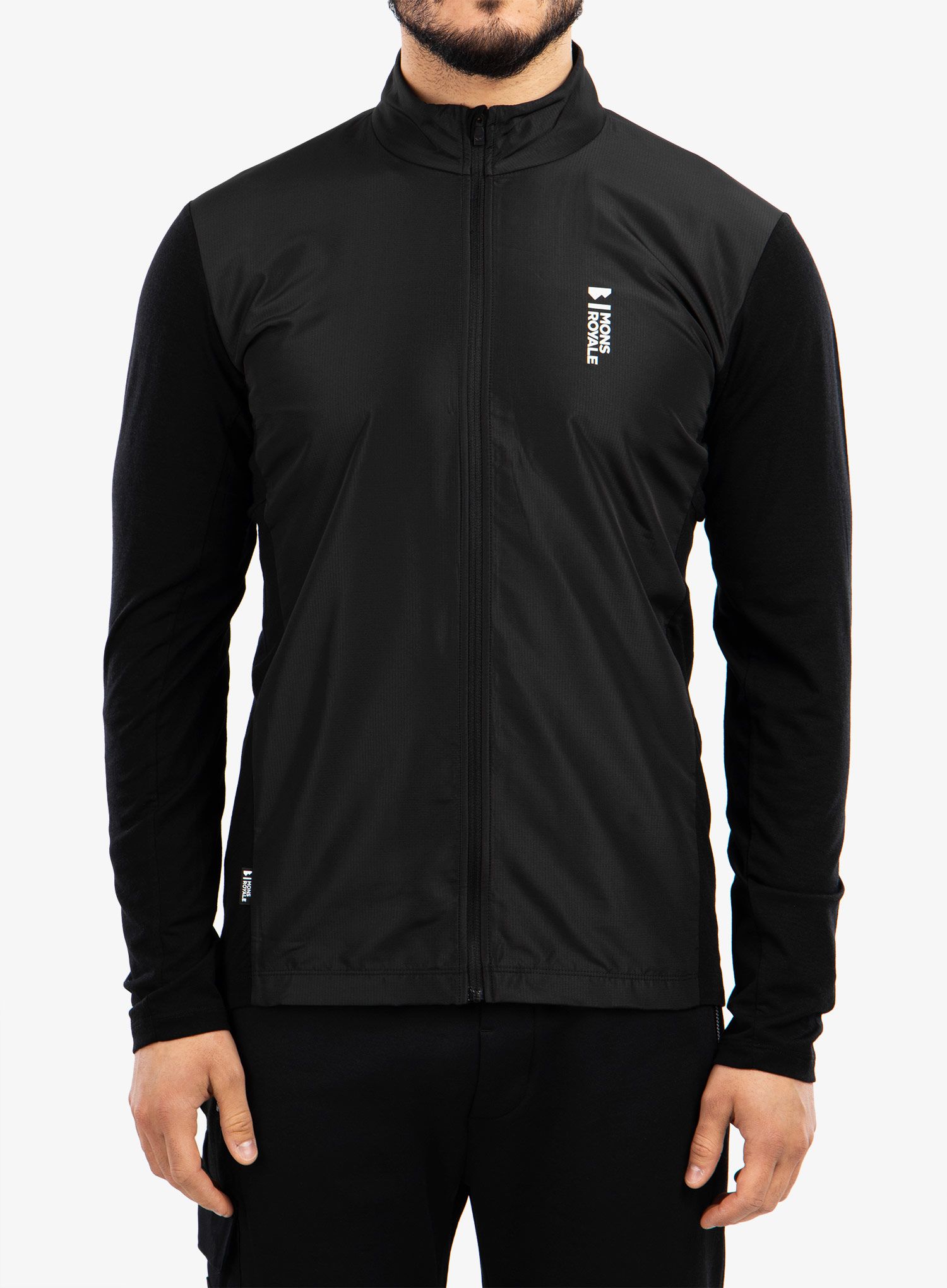Cyklistická mikina Mons Royale Redwood Wind Jersey - black