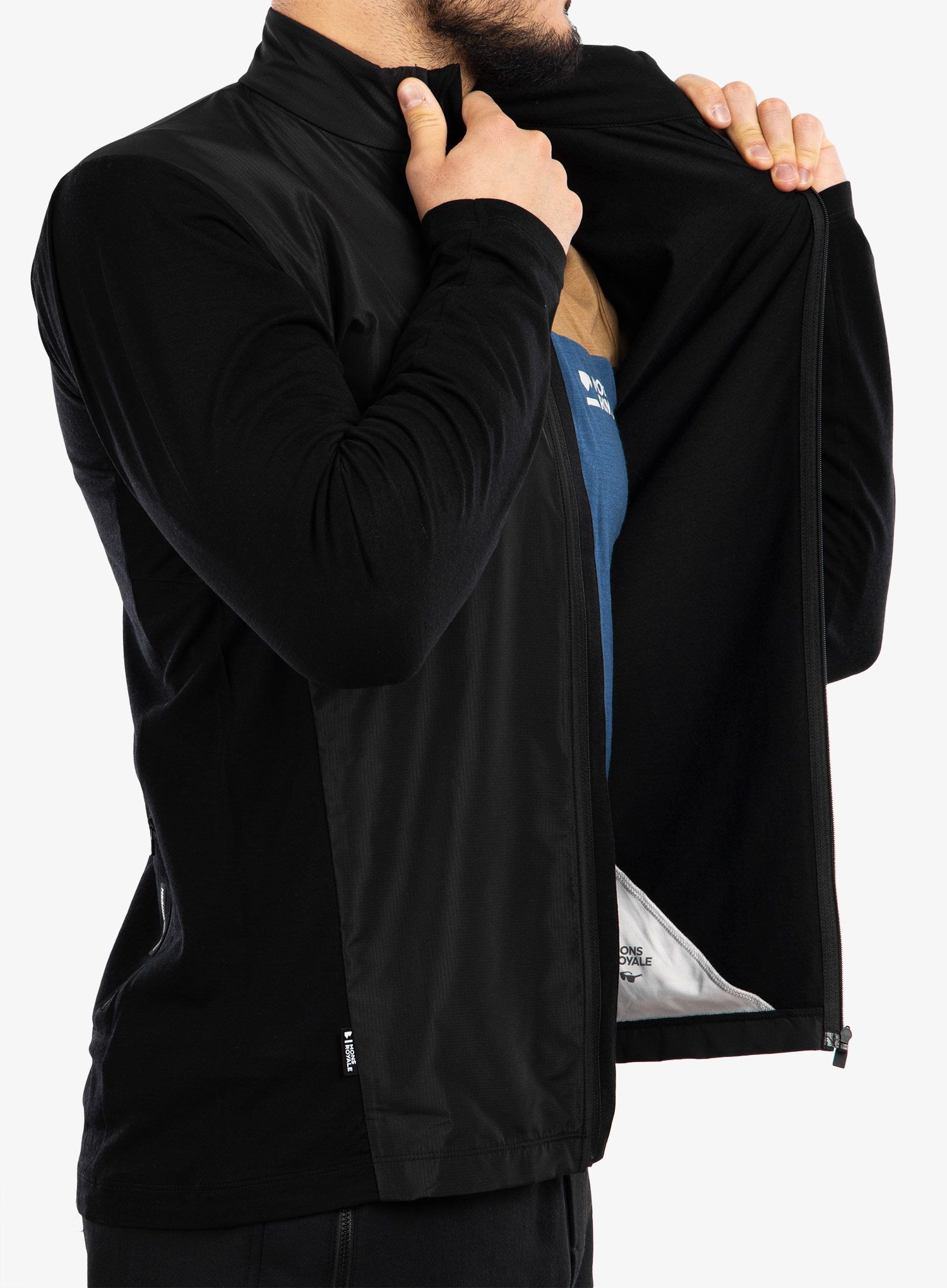 Cyklistická mikina Mons Royale Redwood Wind Jersey - black