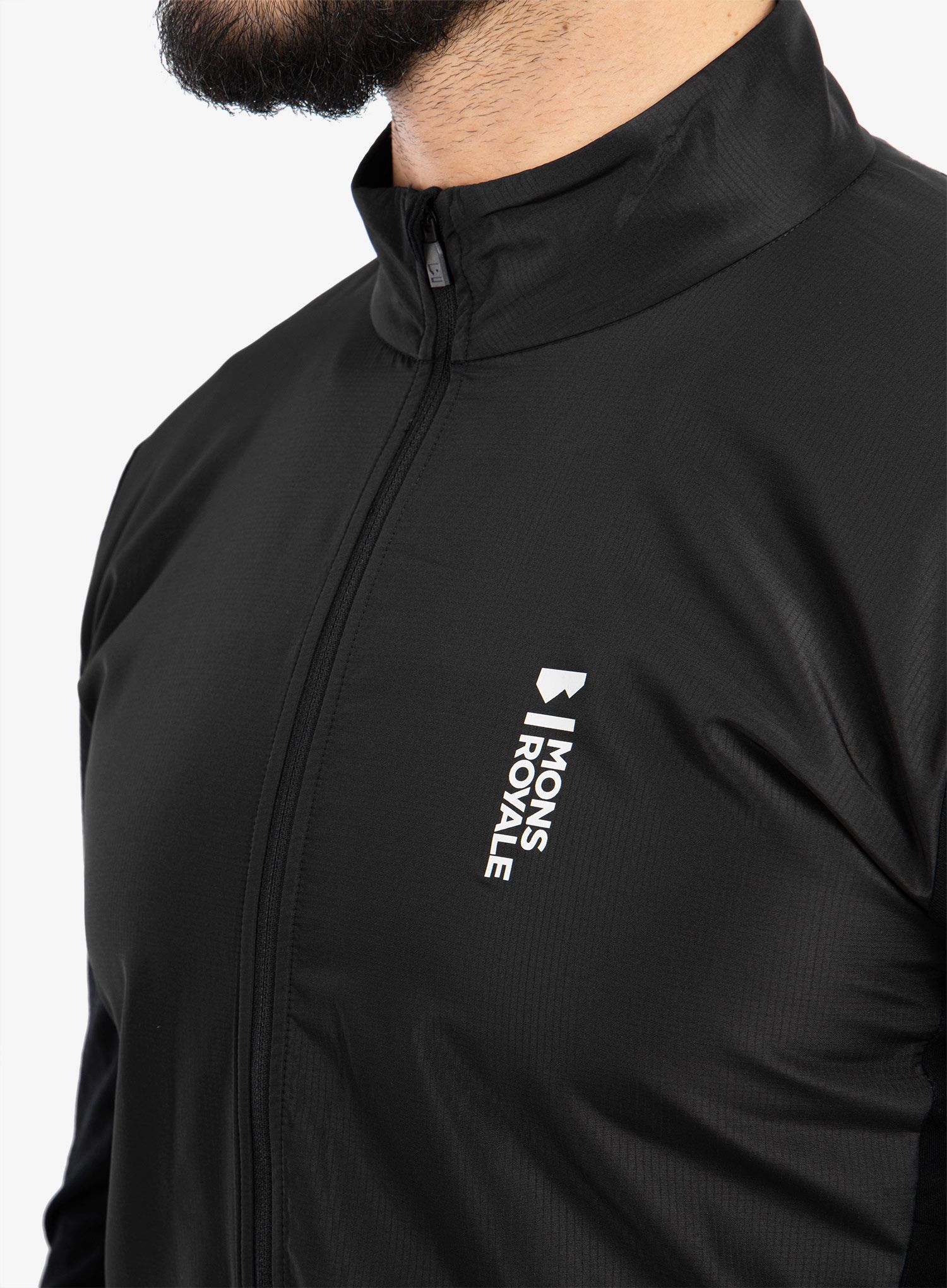Cyklistická mikina Mons Royale Redwood Wind Jersey - black