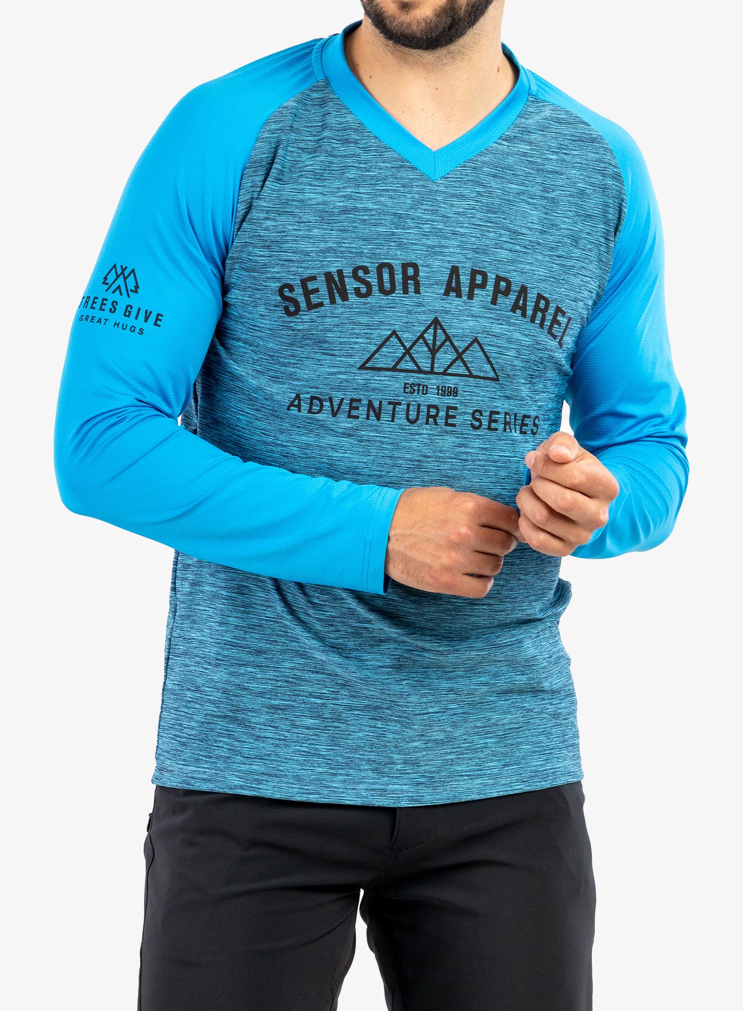 Cyklistická mikina Sensor Charger Jersey LS - blue/blue