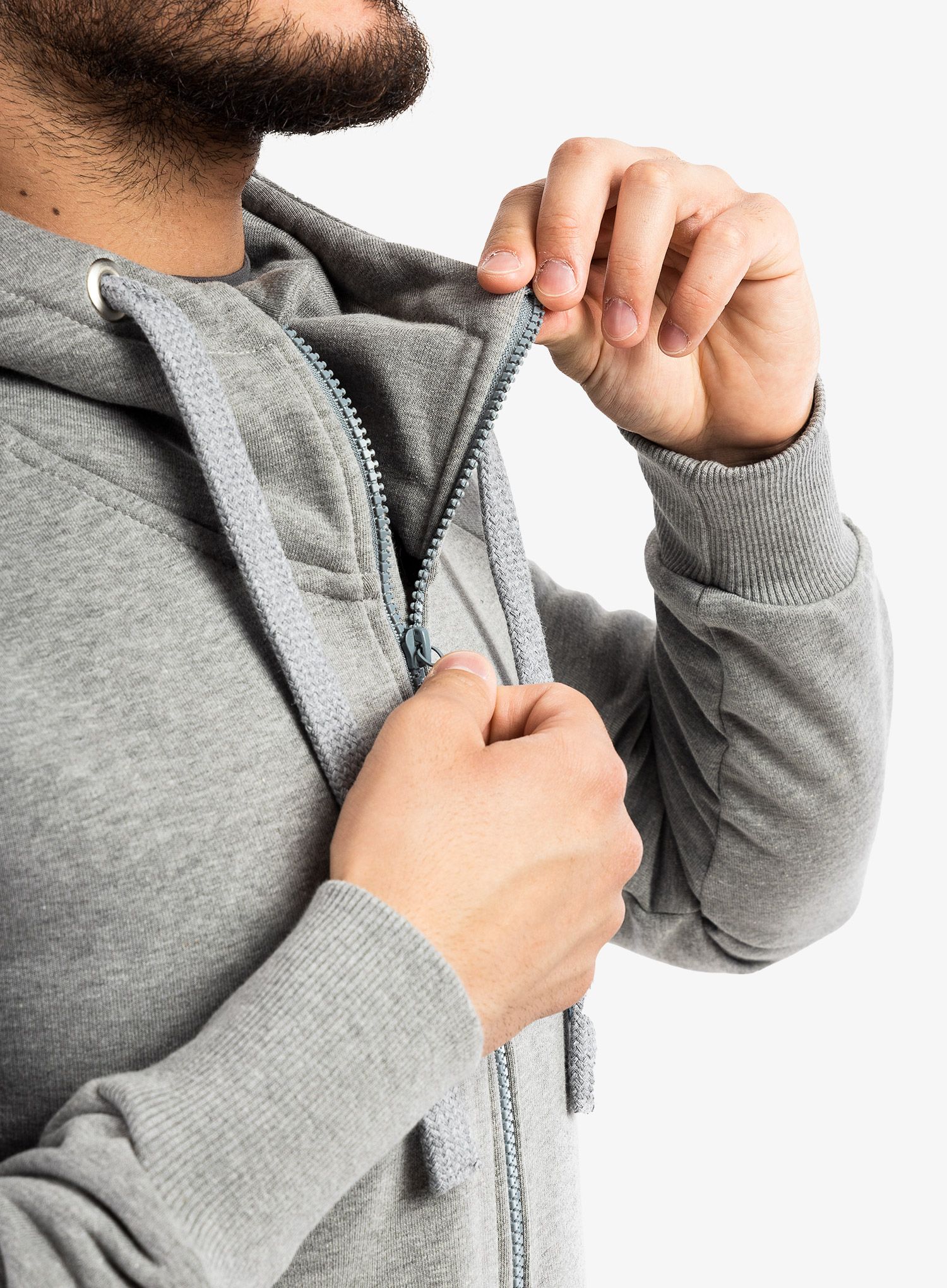 Mikina Majesty Super Zipped Hoodie - grey