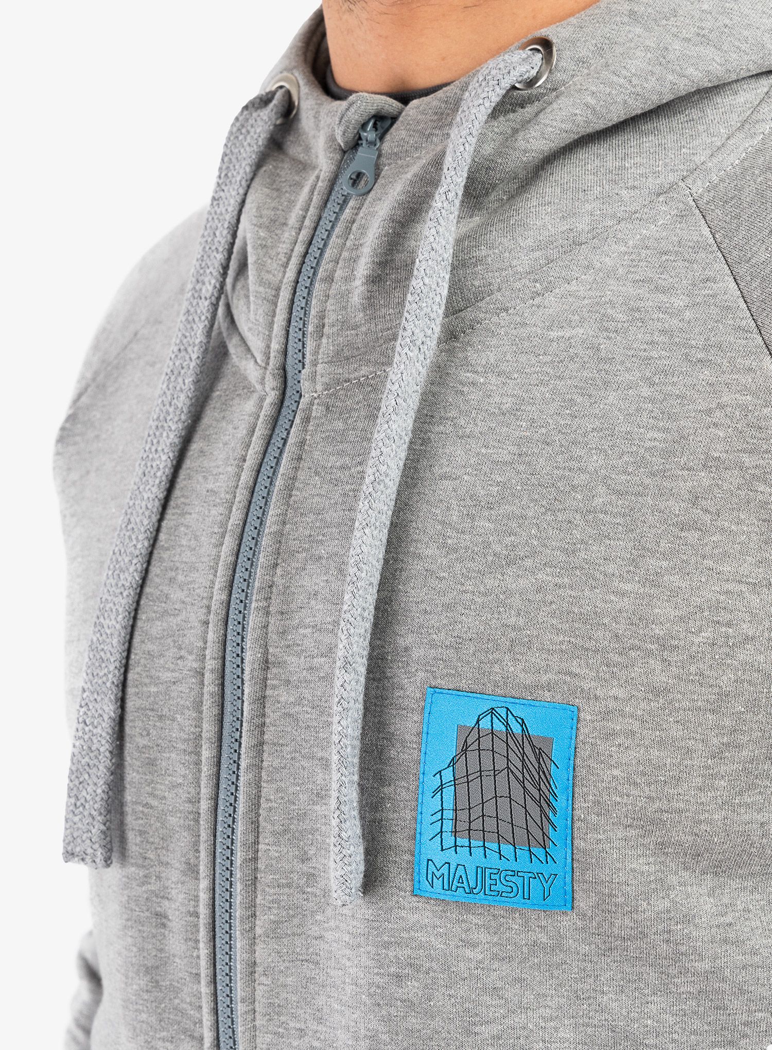 Mikina Majesty Super Zipped Hoodie - grey