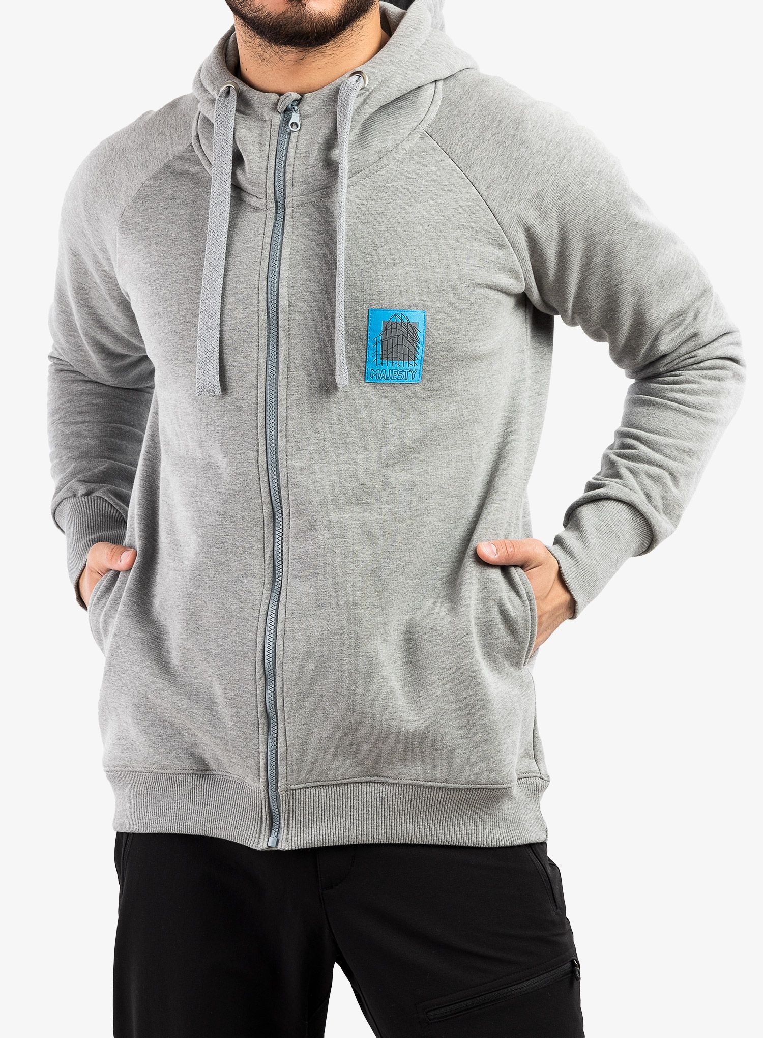 Mikina Majesty Super Zipped Hoodie - grey