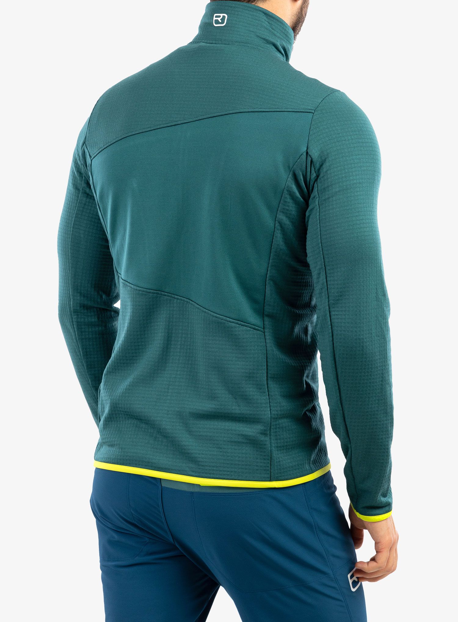 Mikina na zip Ortovox Fleece Grid Jacket - pacific green