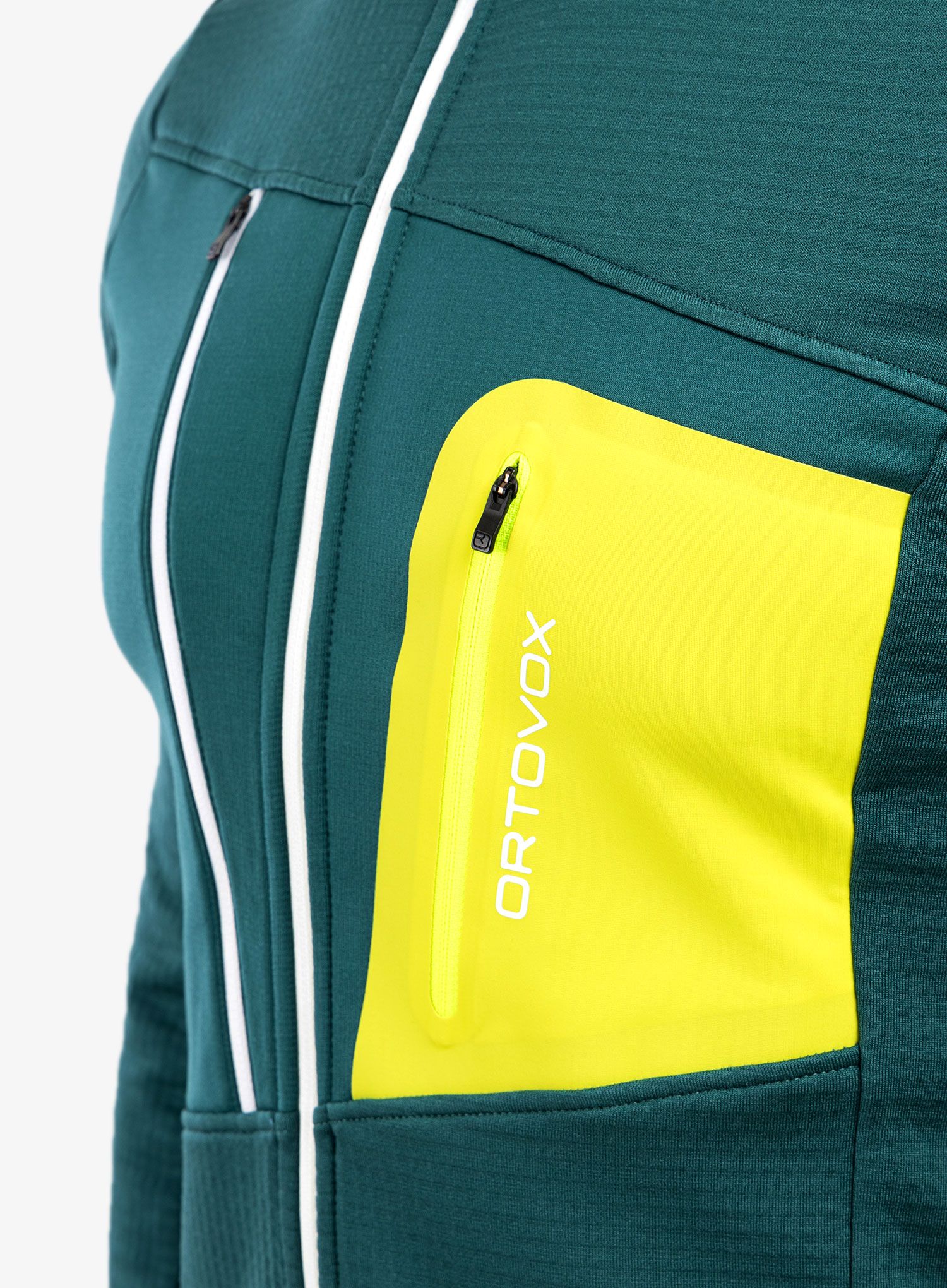 Mikina na zip Ortovox Fleece Grid Jacket - pacific green
