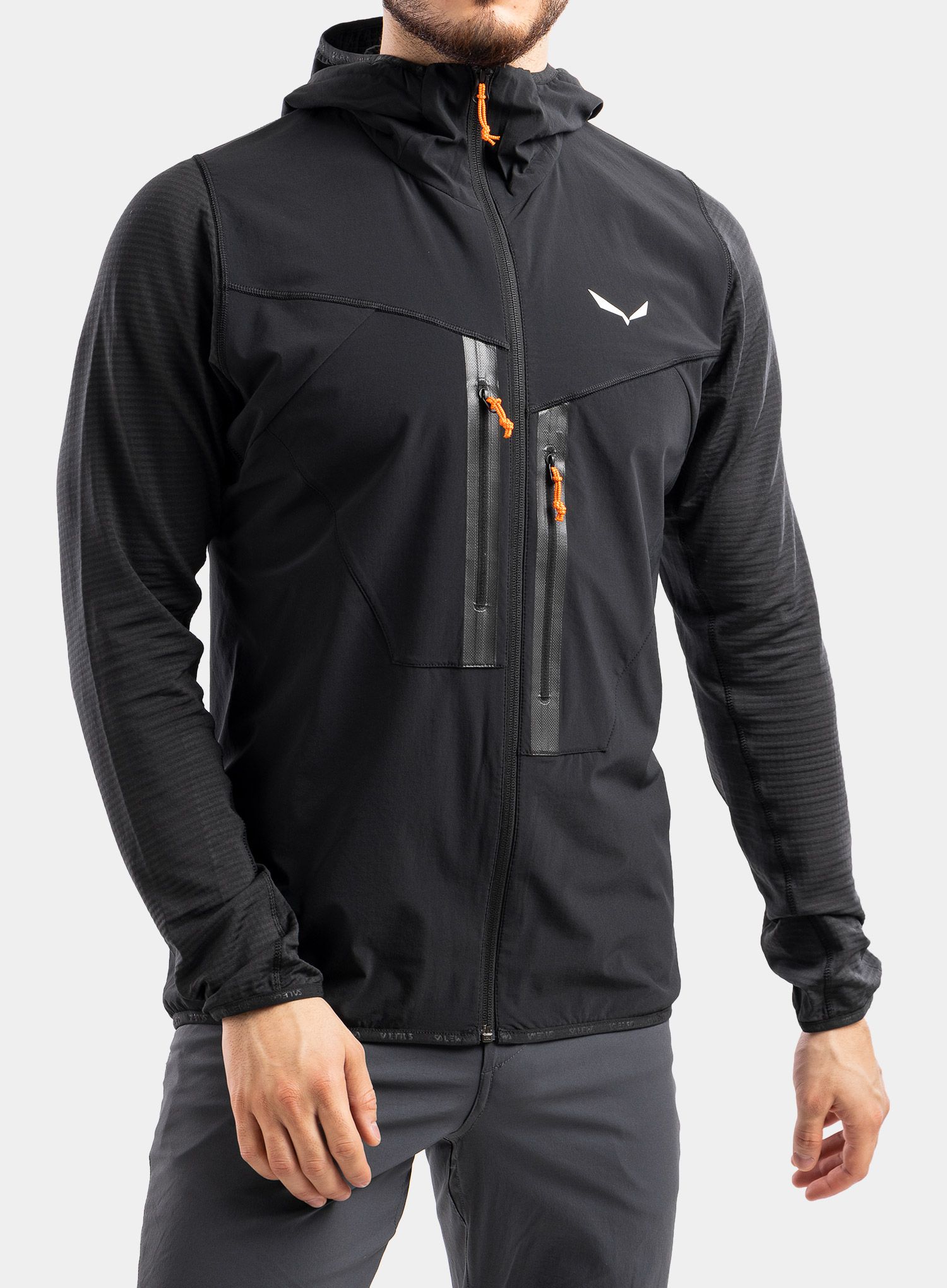 Mikina na zip Salewa Rolle PL R Jacket - black out