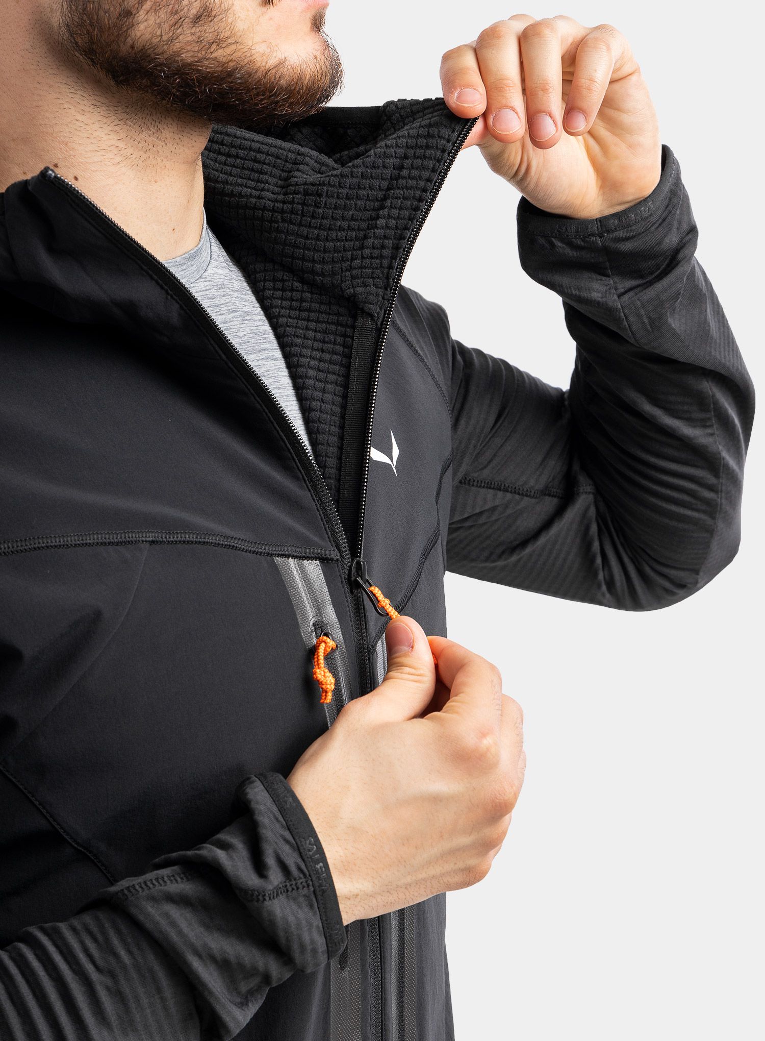 Mikina na zip Salewa Rolle PL R Jacket - black out