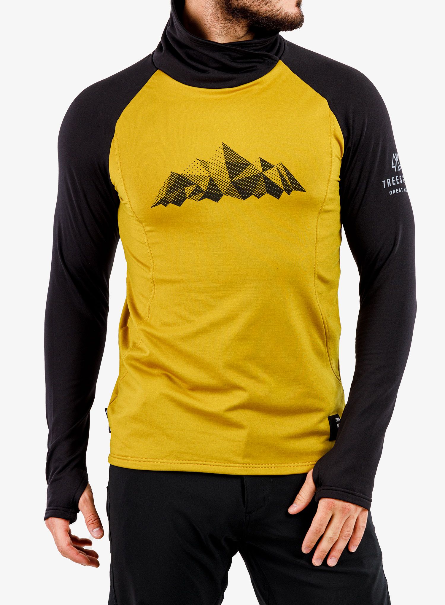 Mikina Sensor Coolmax Thermo Sweatshirt - mountains mustard/black