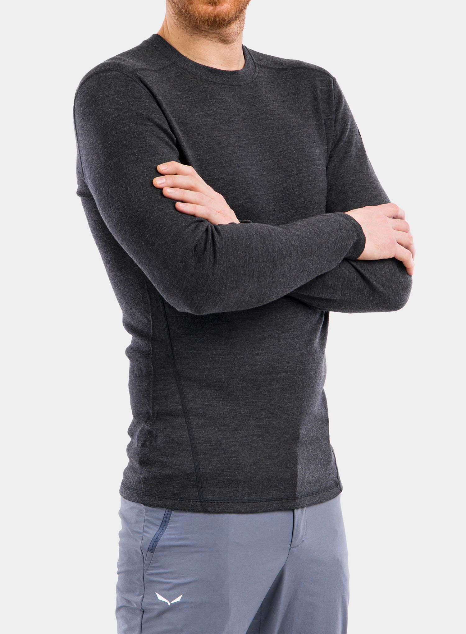 Mikina Smartwool Classic Thermal Merino Base Layer Crew Boxed - charcoal