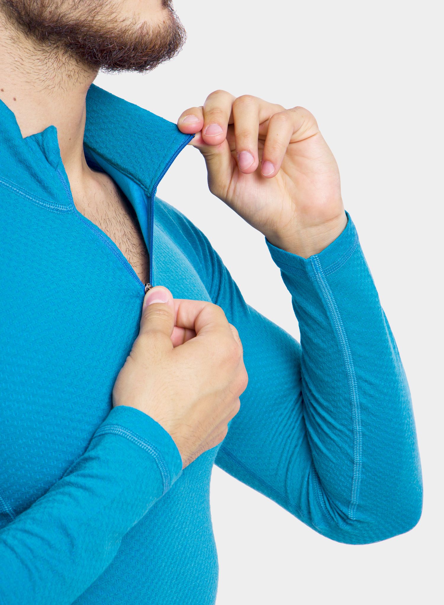 Technická mikina Sensor Merino DF Tee L/S Zip - blue