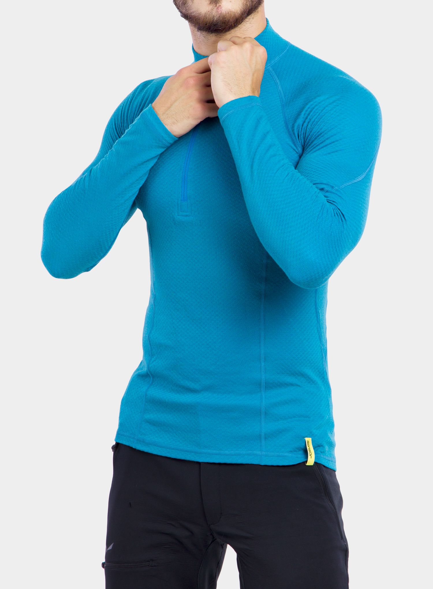 Technická mikina Sensor Merino DF Tee L/S Zip - blue