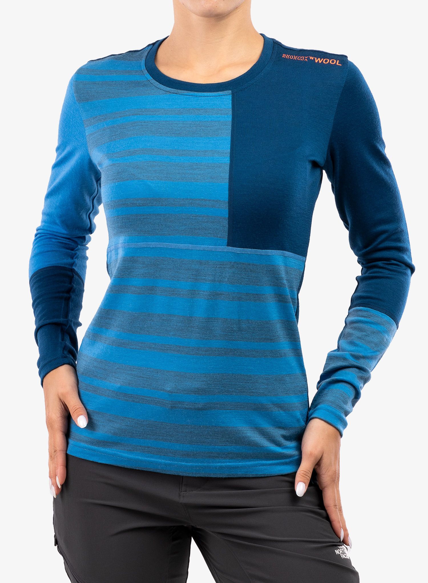 Dámská termoaktivní mikina Ortovox 185 Rock'N'Wool Long Sleeve - blue
