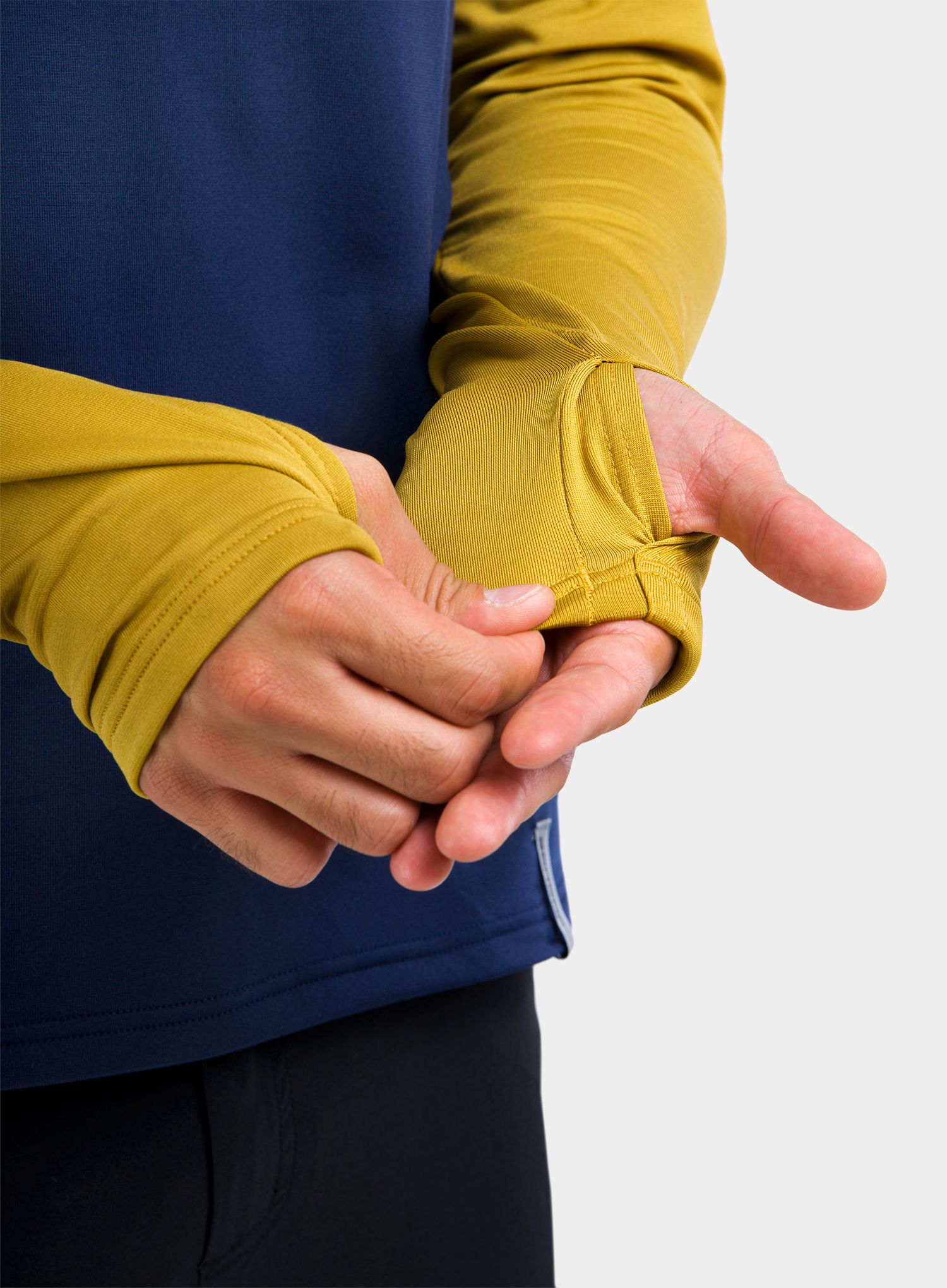 Mikina bez kapuce Sensor Thermo Sweatshirt - blue/mustard