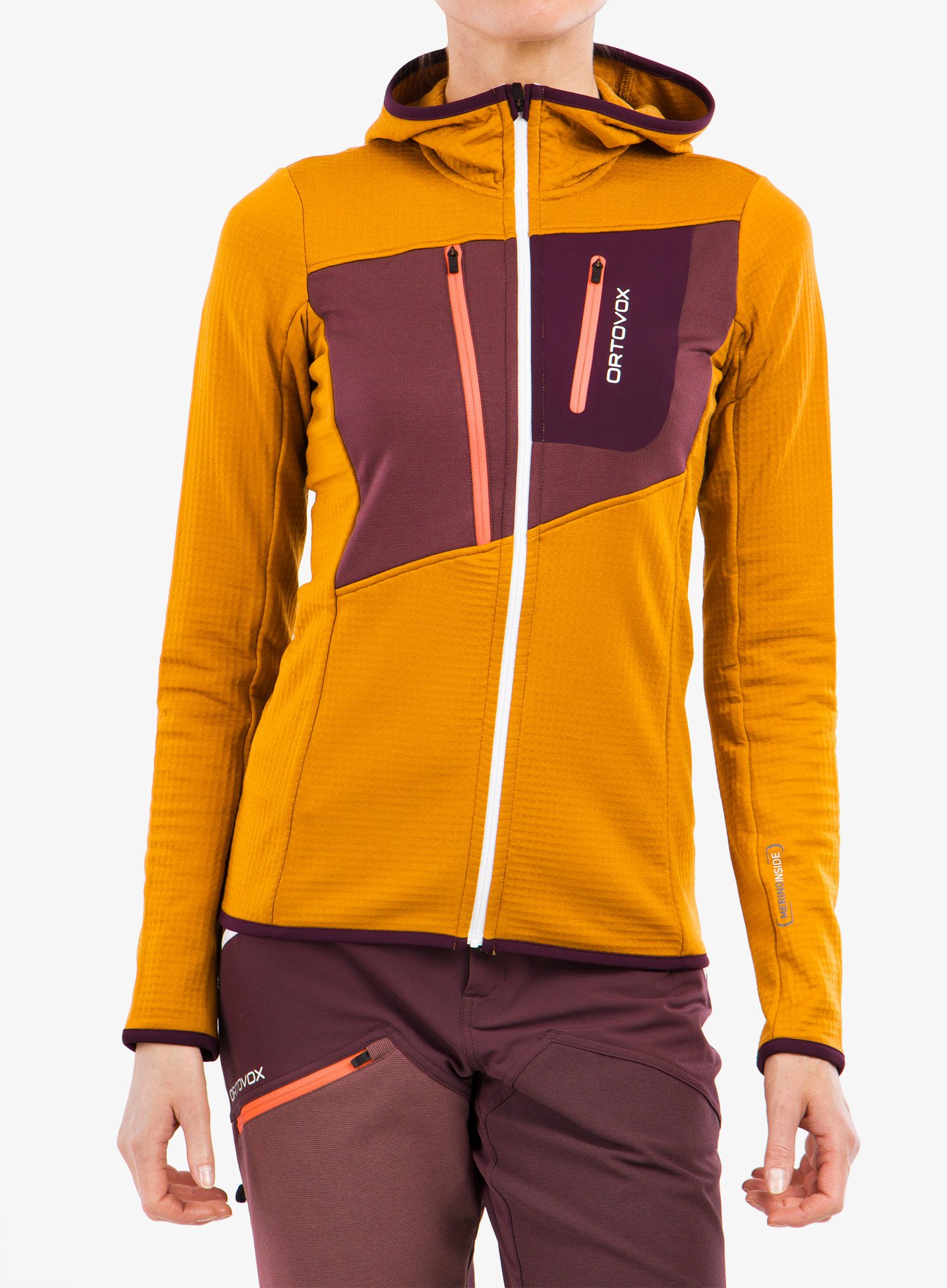 Dámská trekingová bunda Ortovox Fleece Grid Hoody - sly fox