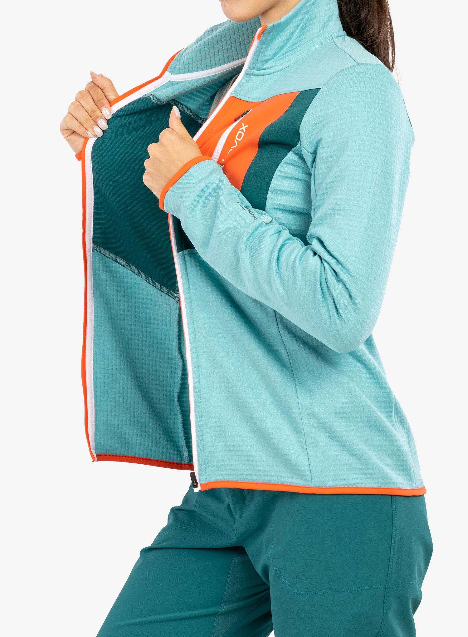 Dámská trekingová bunda Ortovox Fleece Grid Jacket - ice