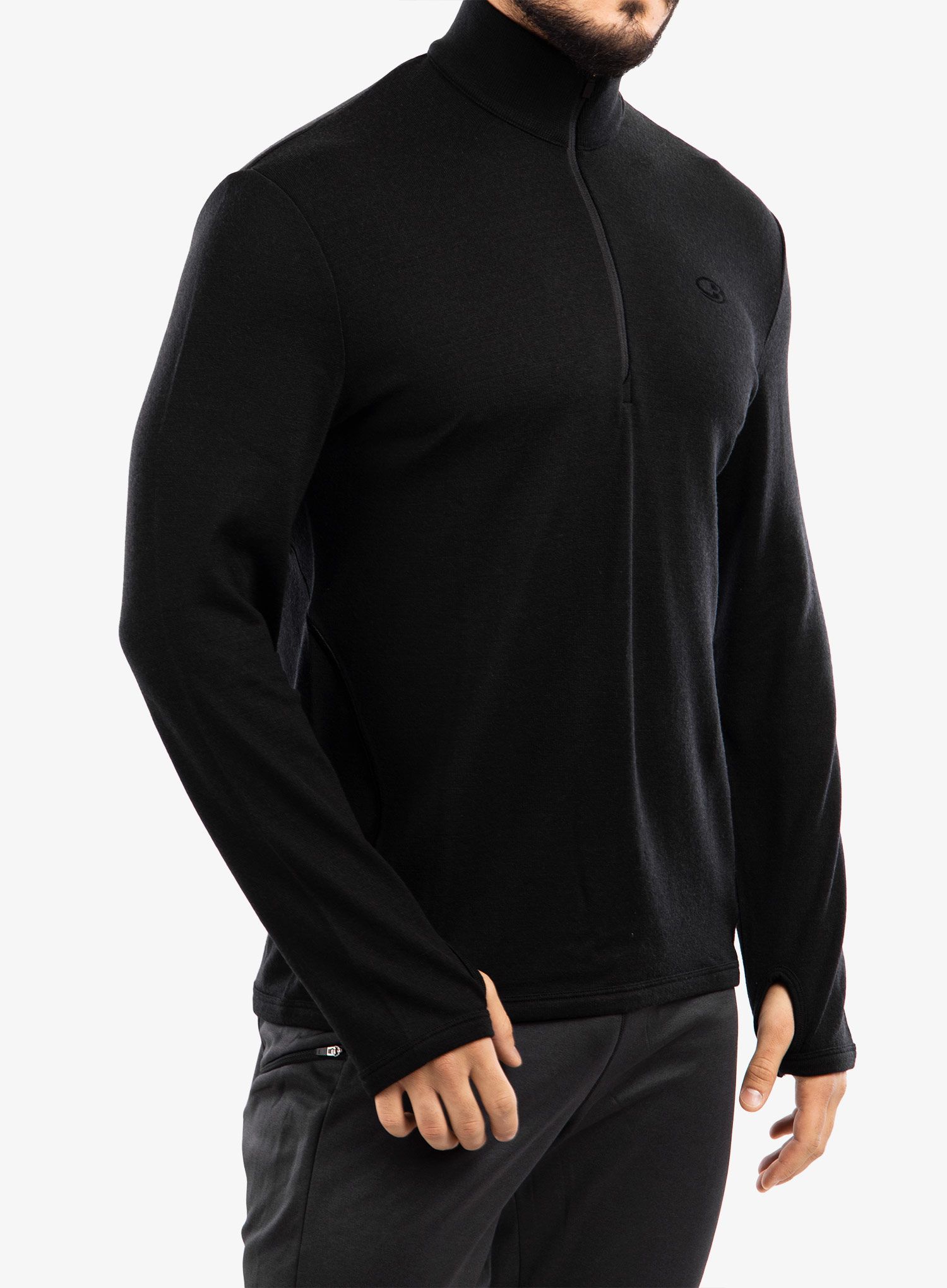 Mikina s 1/2 zipem Icebreaker Original LS Half Zip - black