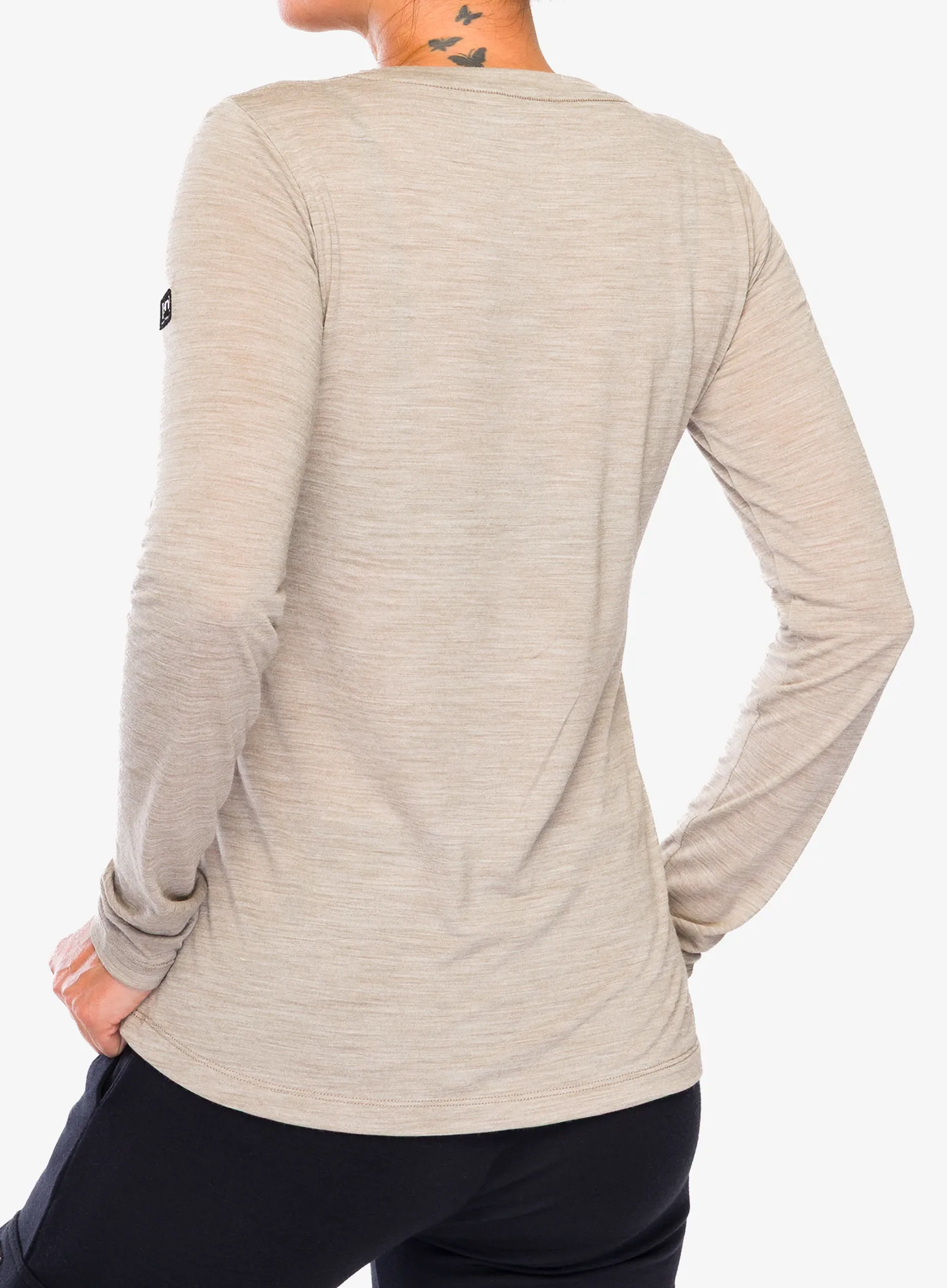 Dámské tričko s dlouhým rukávem Super.natural Hilly LS - vintage khaki melange/various