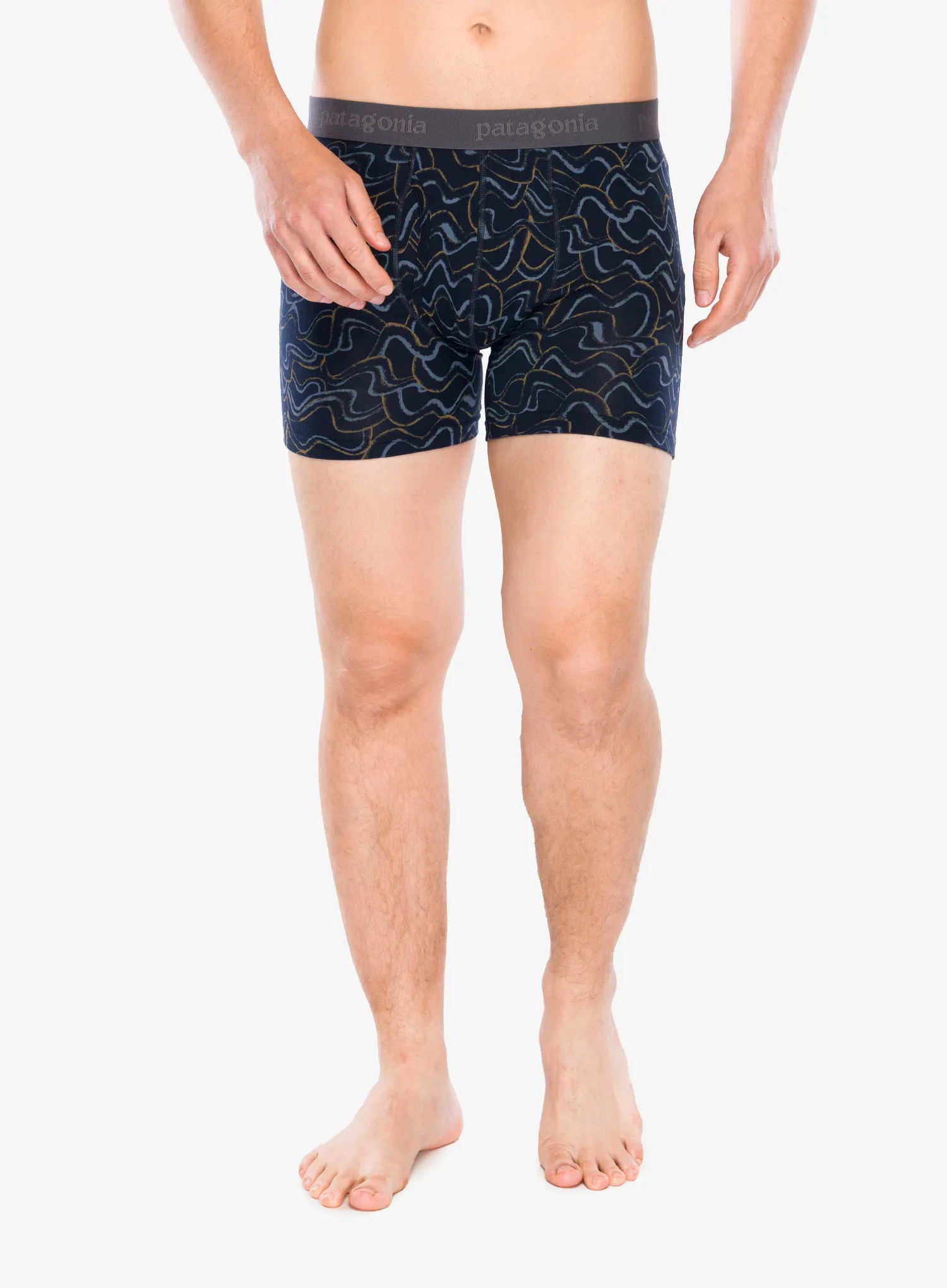 Funkční boxerky Patagonia Essential Boxer Briefs - 3 in - small currents/pitch blue