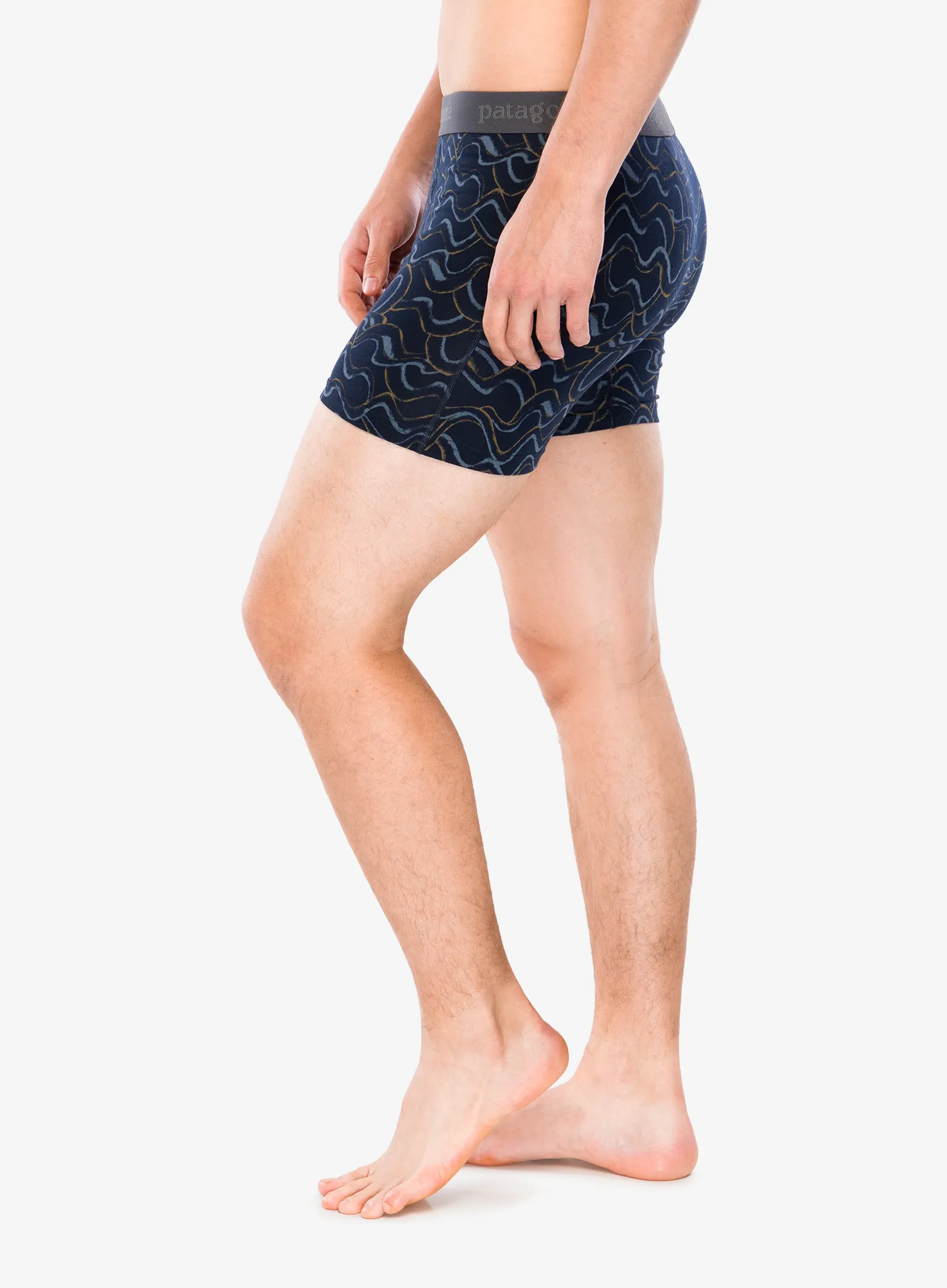 Funkční boxerky Patagonia Essential Boxer Briefs - 3 in - small currents/pitch blue