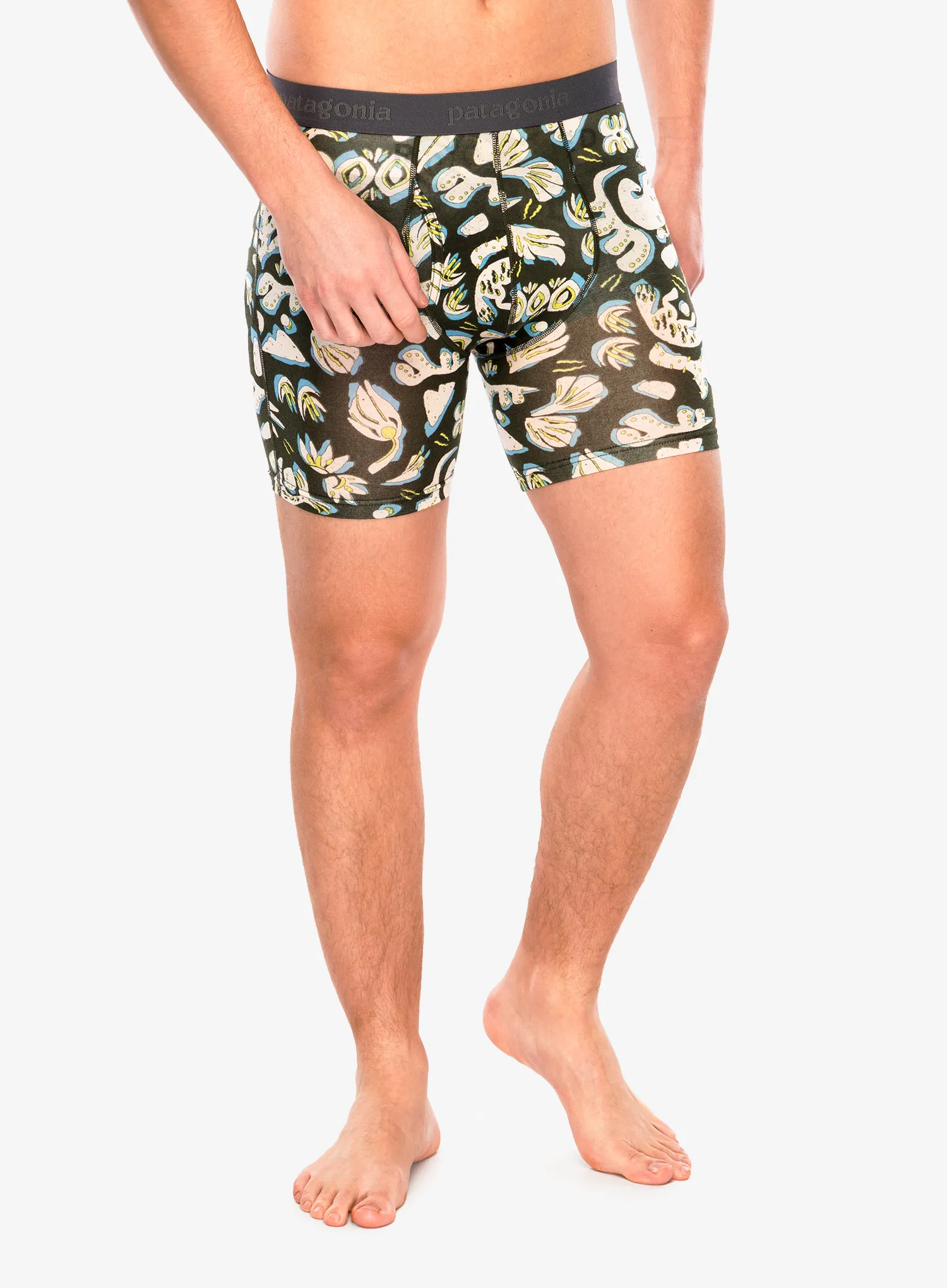 Funkční boxerky Patagonia Essential Boxer Briefs 6 in - across ocean/pine needle green