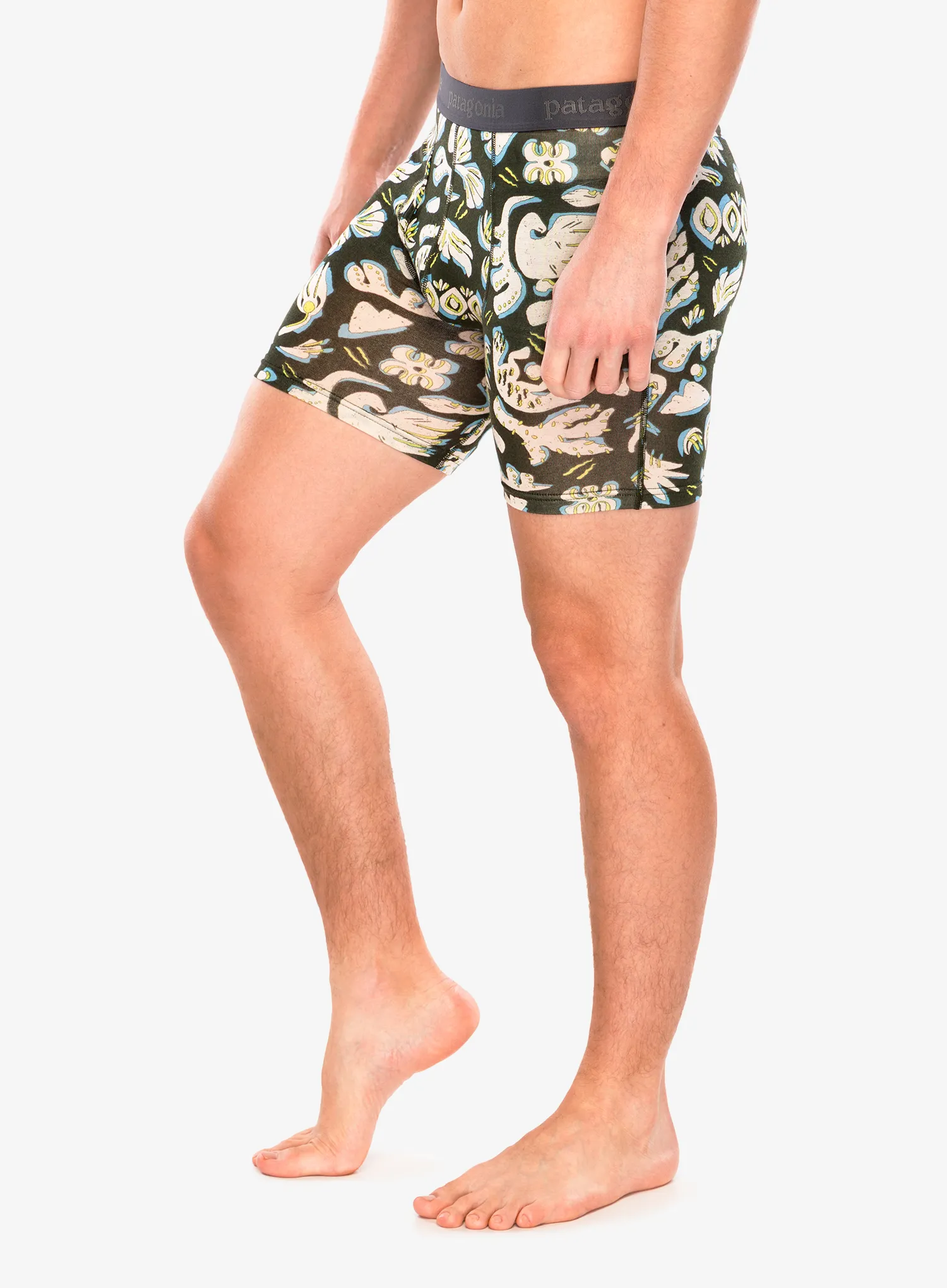Funkční boxerky Patagonia Essential Boxer Briefs 6 in - across ocean/pine needle green