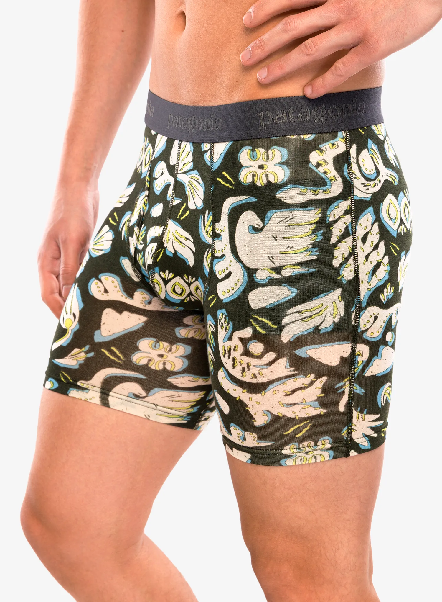 Funkční boxerky Patagonia Essential Boxer Briefs 6 in - across ocean/pine needle green