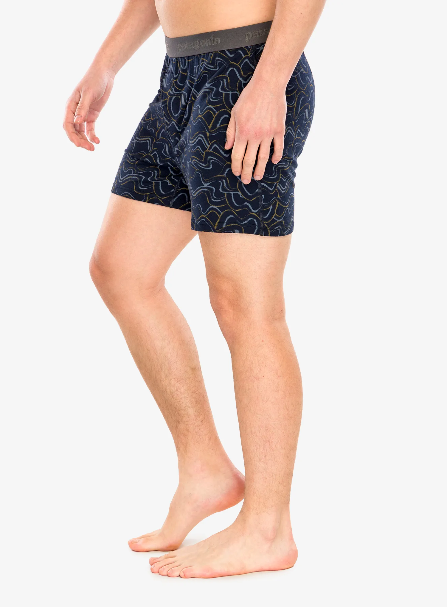 Funkční boxerky Patagonia Essential Boxers - small currents/pitch blue