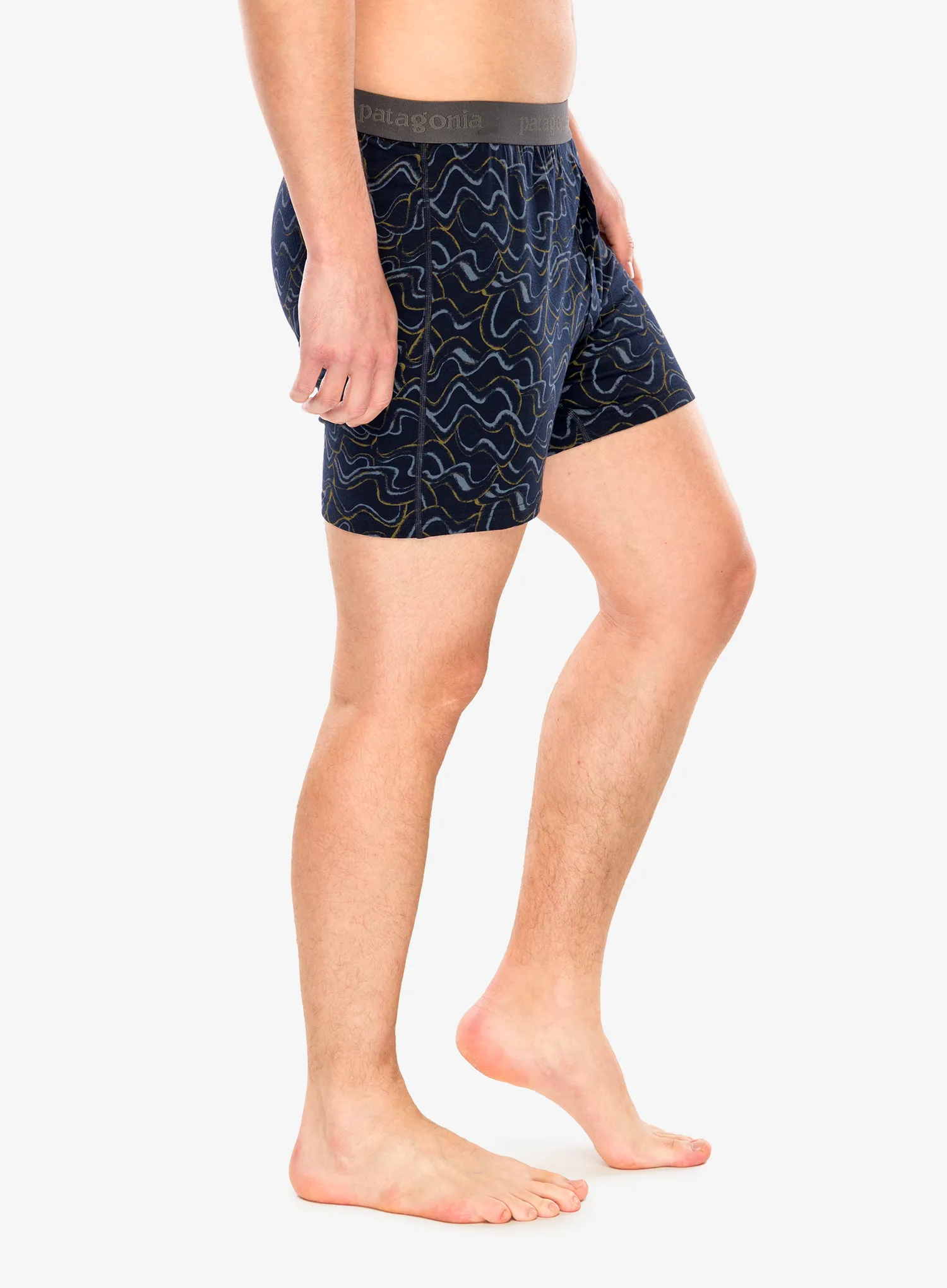 Funkční boxerky Patagonia Essential Boxers - small currents/pitch blue