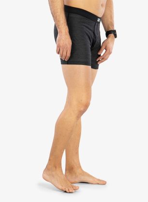 Funkční boxerky Saxx Hot Shot Boxer Brief Fly - black heather