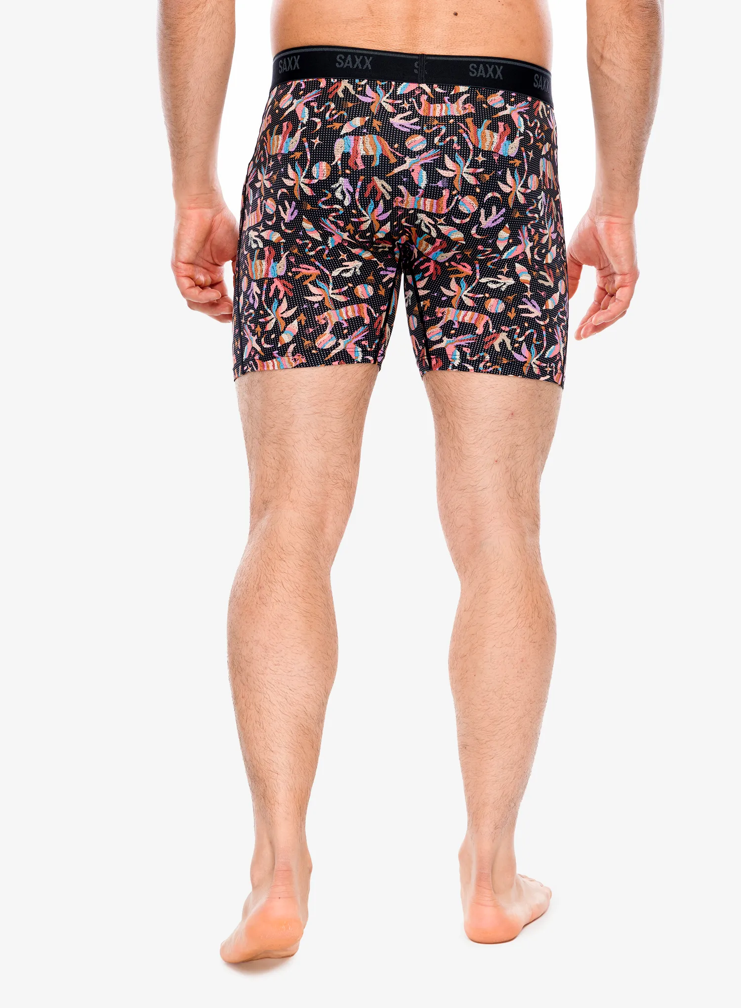Funkční boxerky Saxx Quest Quick-Dry Mesh Boxer Brief Fly - adobe zoo/black