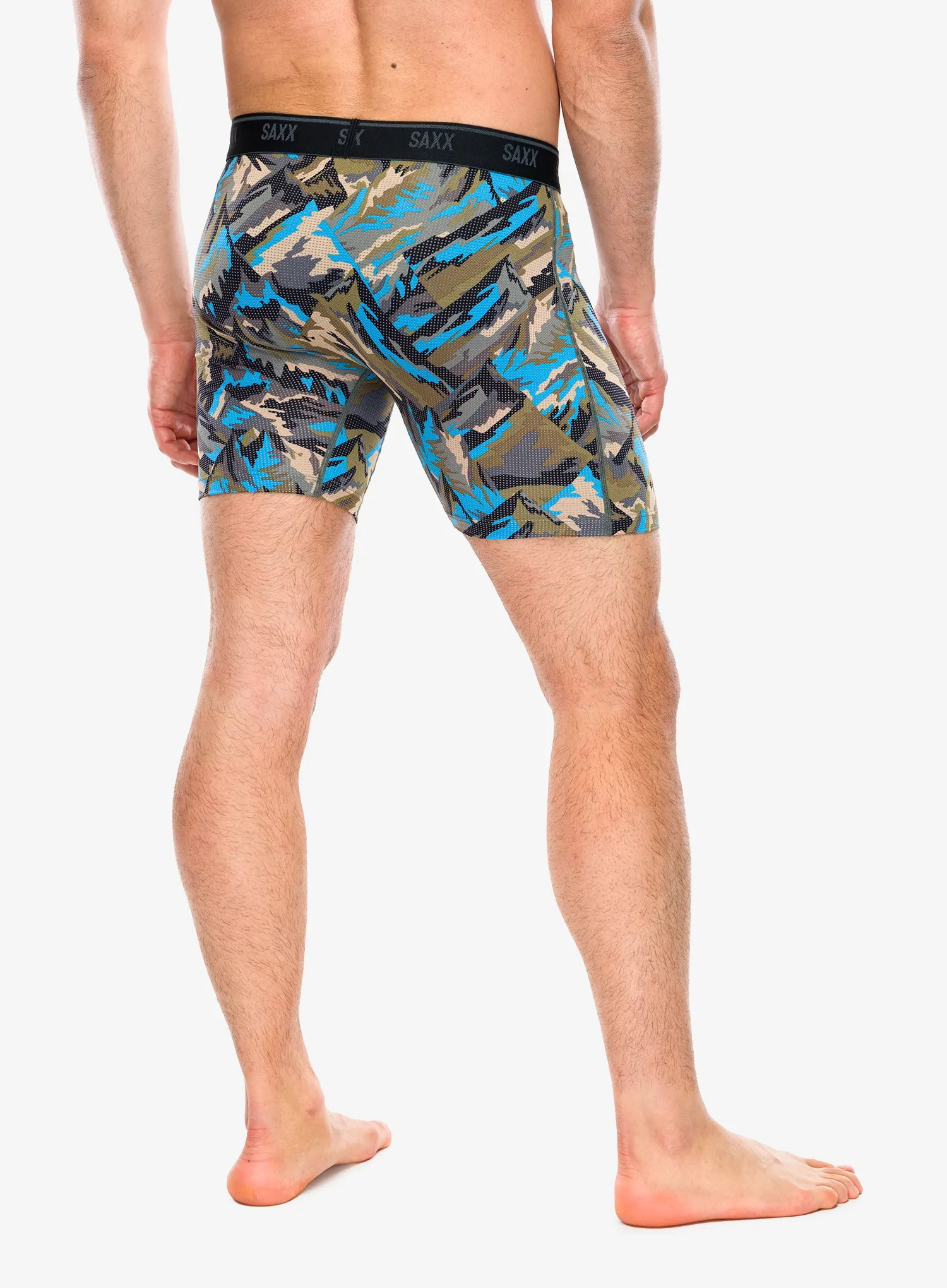 Funkční boxerky Saxx Quest Quick-Dry Mesh Boxer Brief Fly - prism peaks/cargo grey