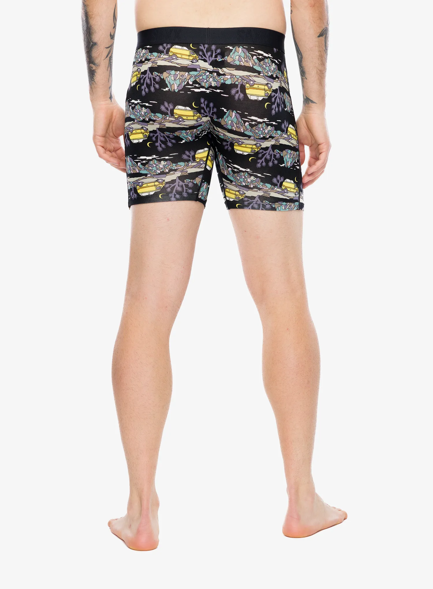 Funkční boxerky Saxx Vibe Xtra Soft Comfort Boxer Brief Fly - escape to joshua/black