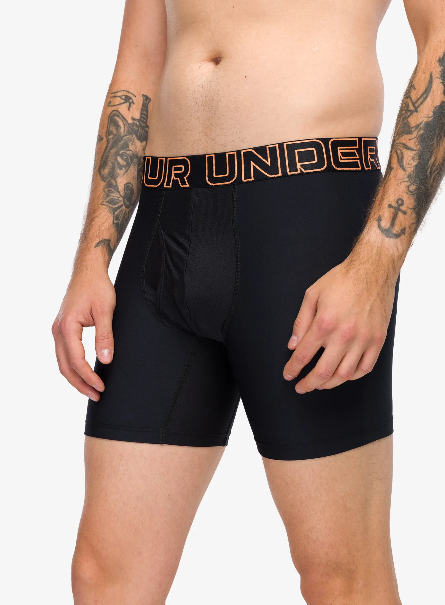 Funkční boxerky Under Armour Performance Tech 6 in 3-Pack Boxerjock - black/black/black