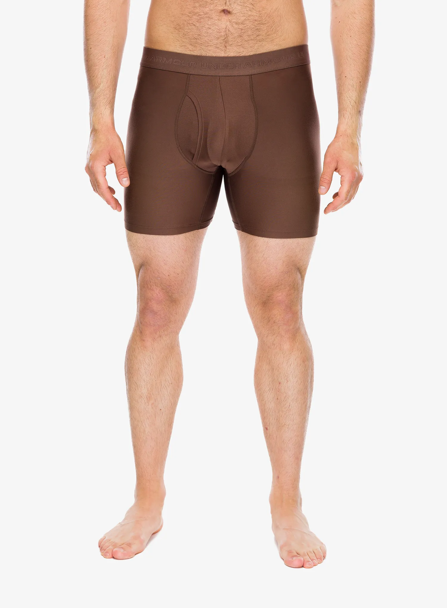 Funkční boxerky Under Armour Performance Tech Mod Solid 6in 3PK - summit white/city khaki/brown