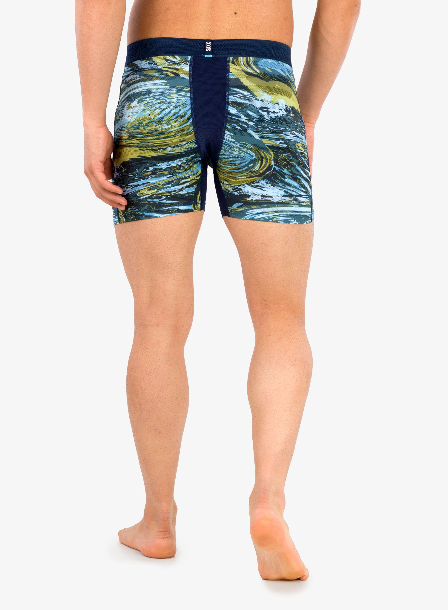 Boxerky Saxx Hot Shot Boxer Brief Fly - water camo/dark ink
