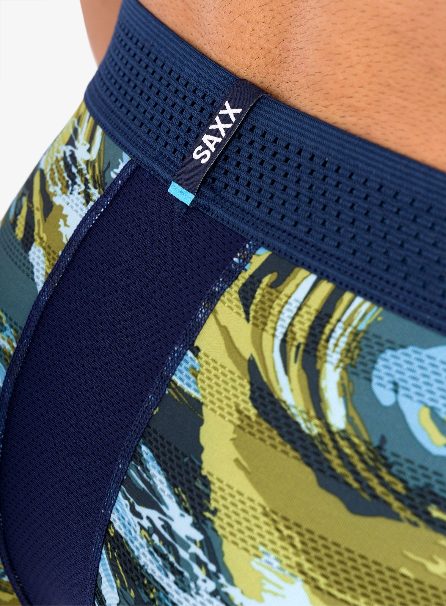 Boxerky Saxx Hot Shot Boxer Brief Fly - water camo/dark ink