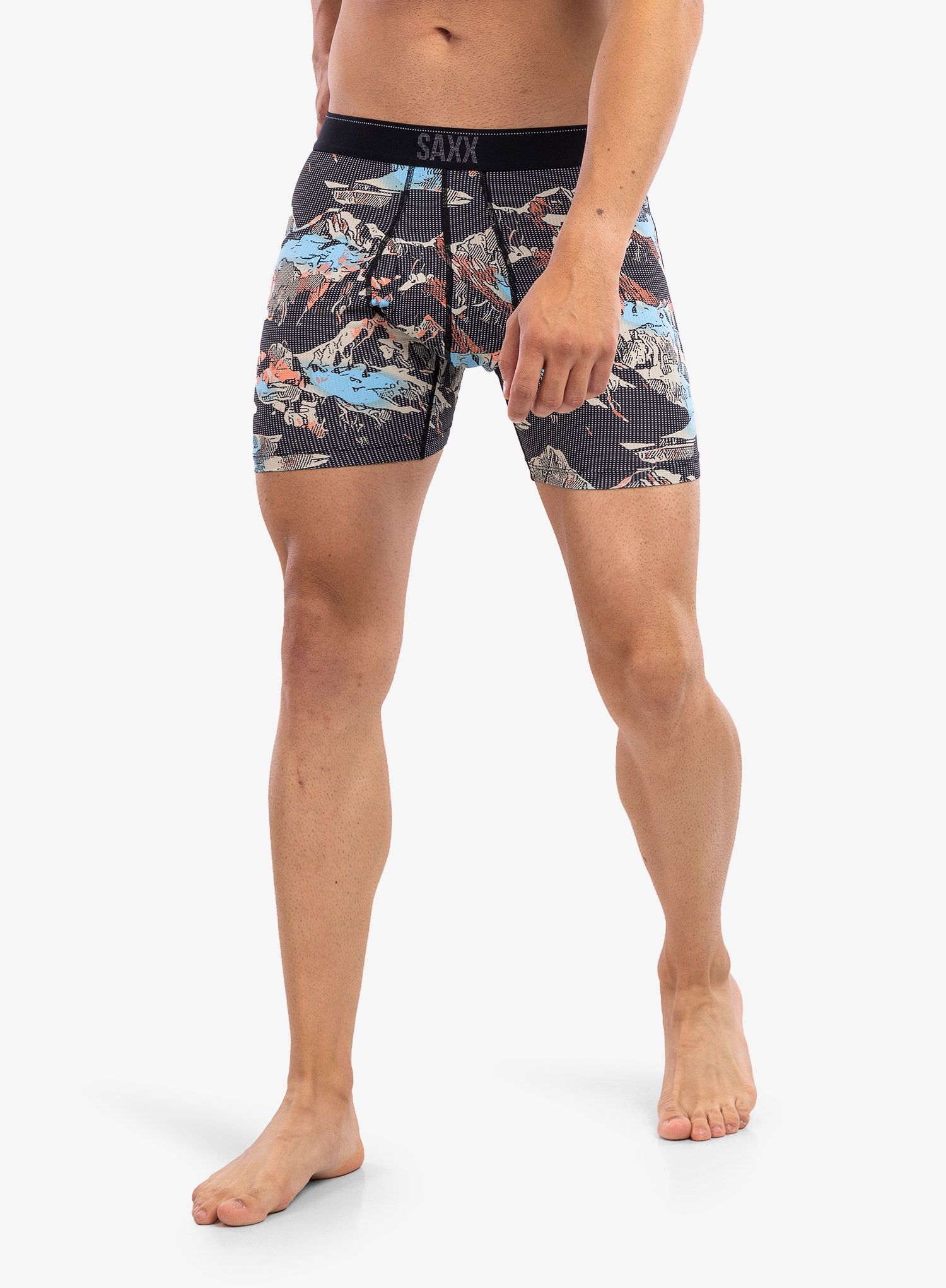 Boxerky Saxx Quest Boxer Brief Fly - black mountainspace