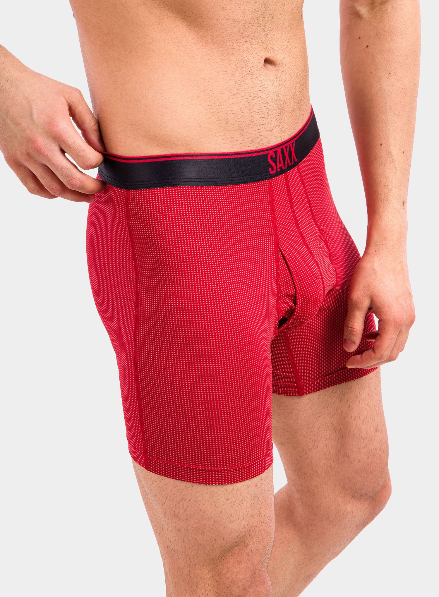 Boxerky Saxx Quest Boxer Brief Fly - red