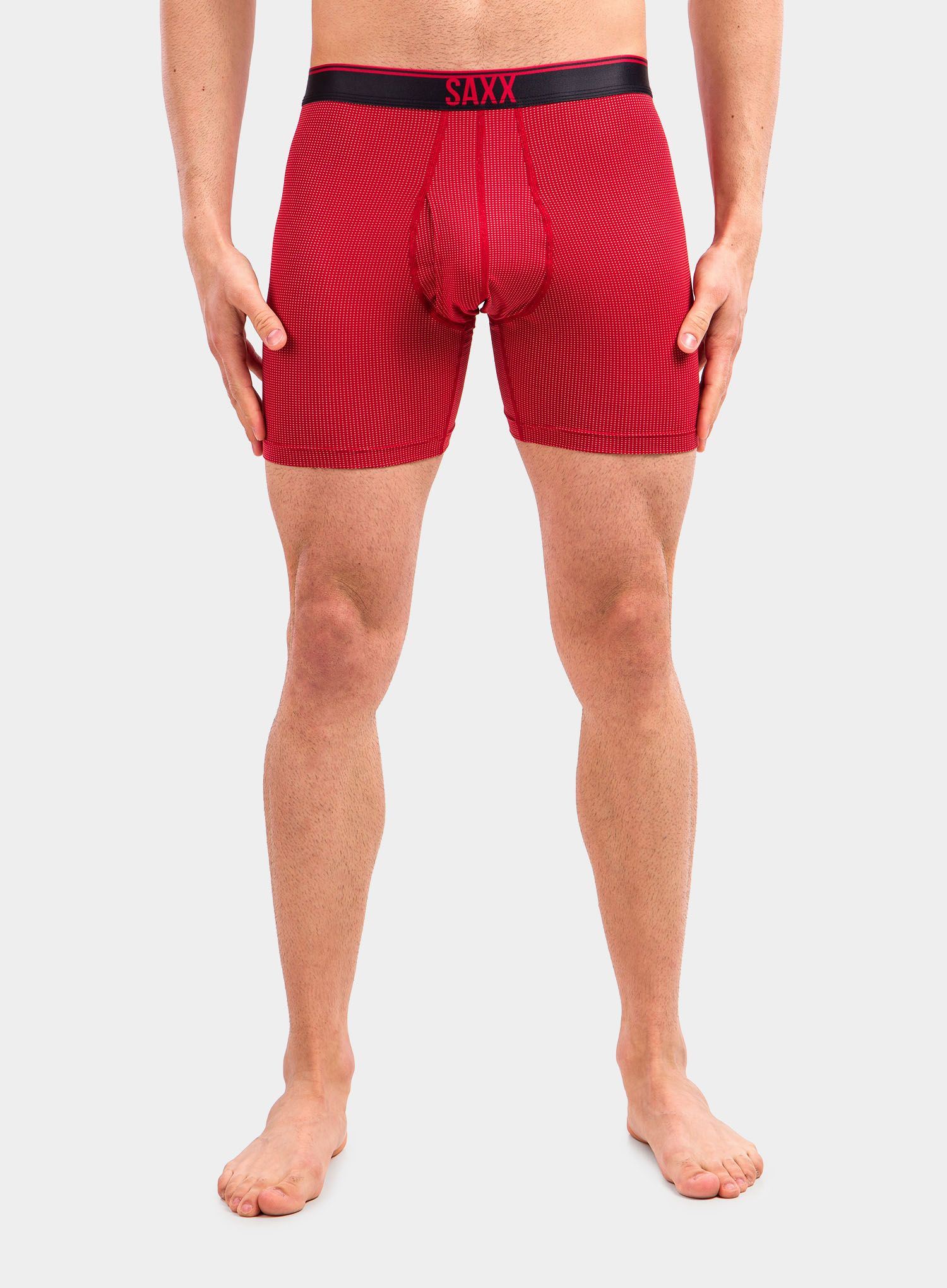 Boxerky Saxx Quest Boxer Brief Fly - red